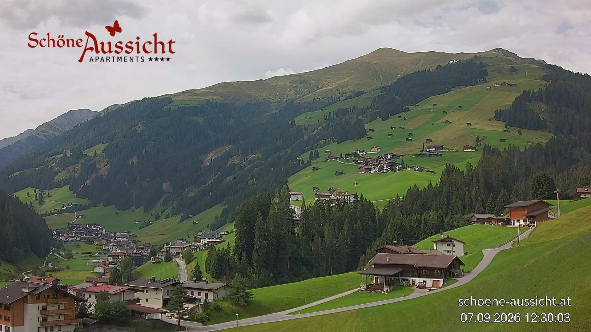 Archiv Foto Webcam Tux Lanersbach - Ausblick Appartements Schöne Aussicht