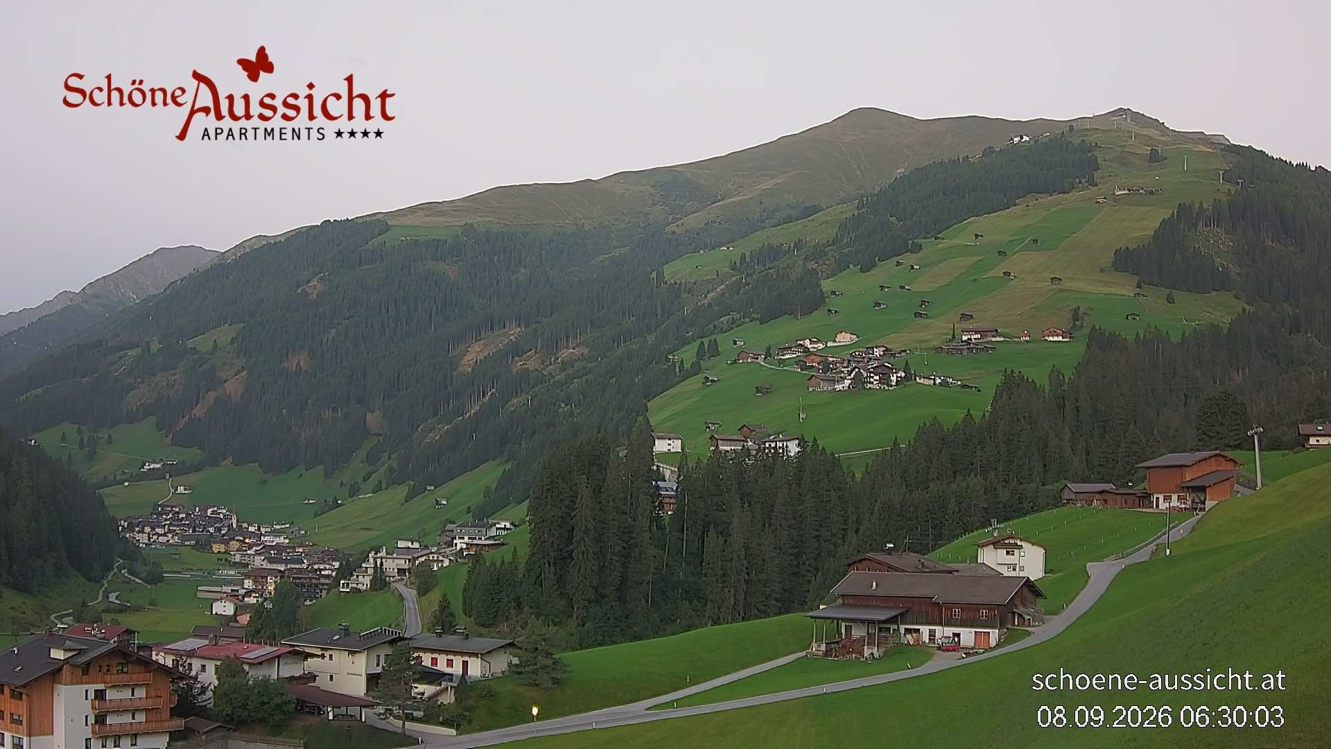 Archiv Foto Webcam Tux Lanersbach - Ausblick Appartements Schöne Aussicht
