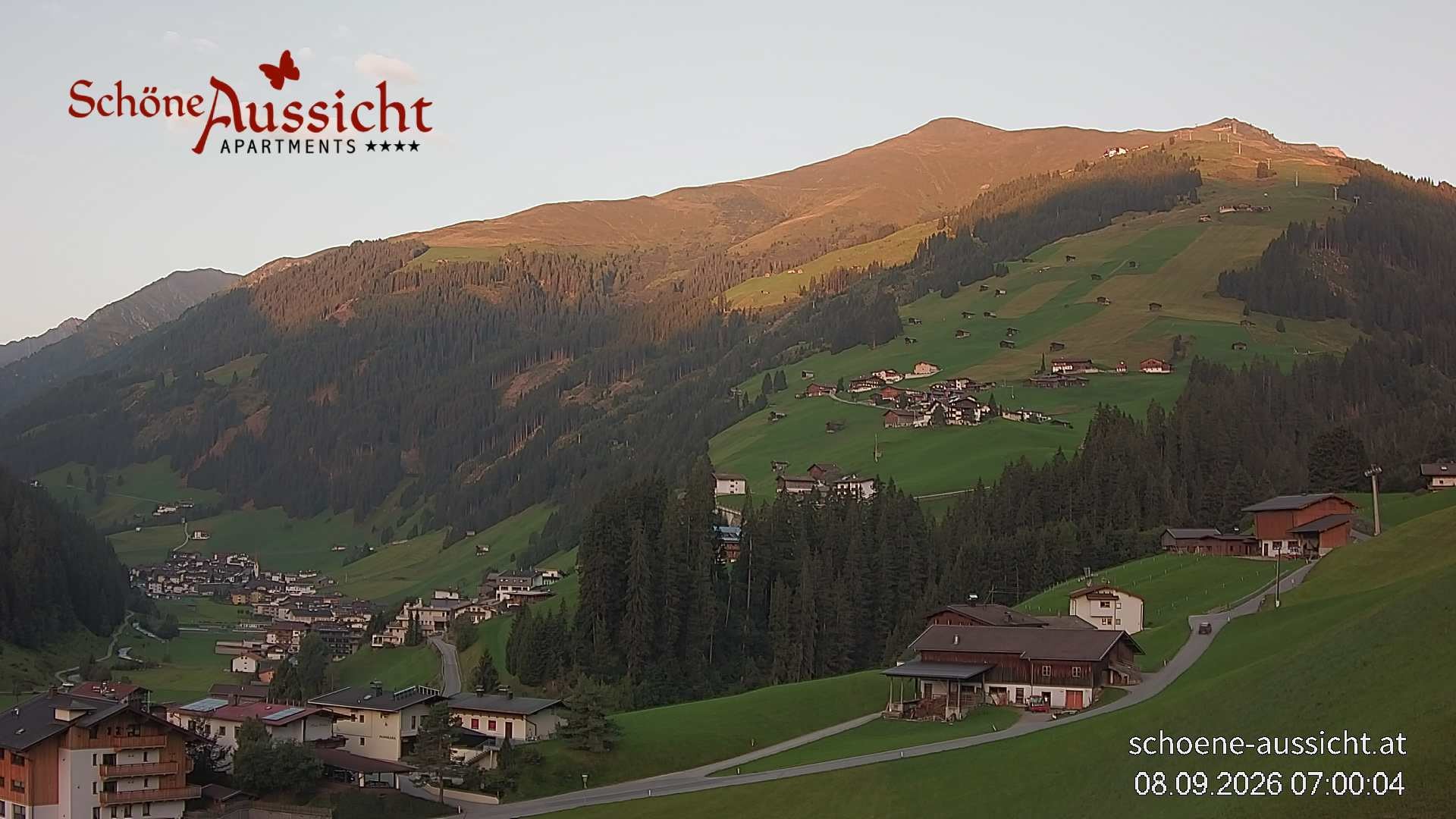 Archiv Foto Webcam Tux Lanersbach - Ausblick Appartements Schöne Aussicht