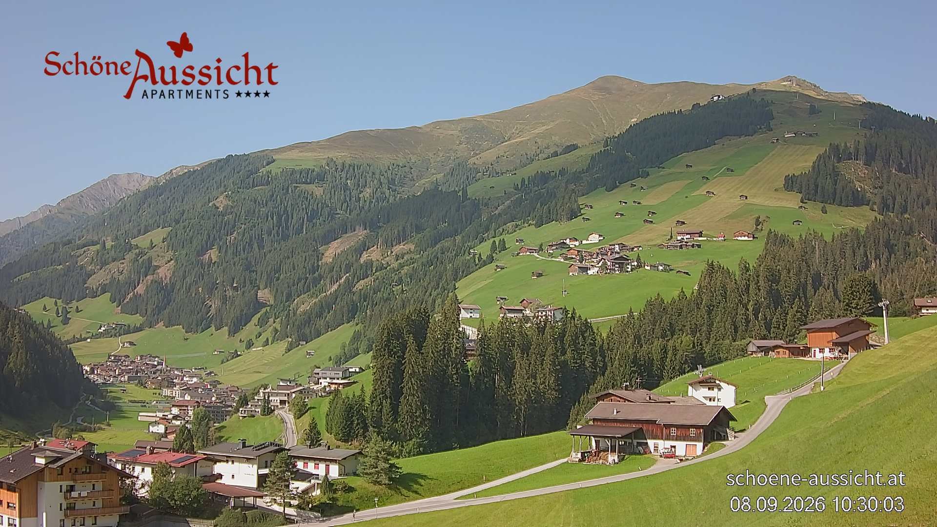 Archiv Foto Webcam Tux Lanersbach - Ausblick Appartements Schöne Aussicht