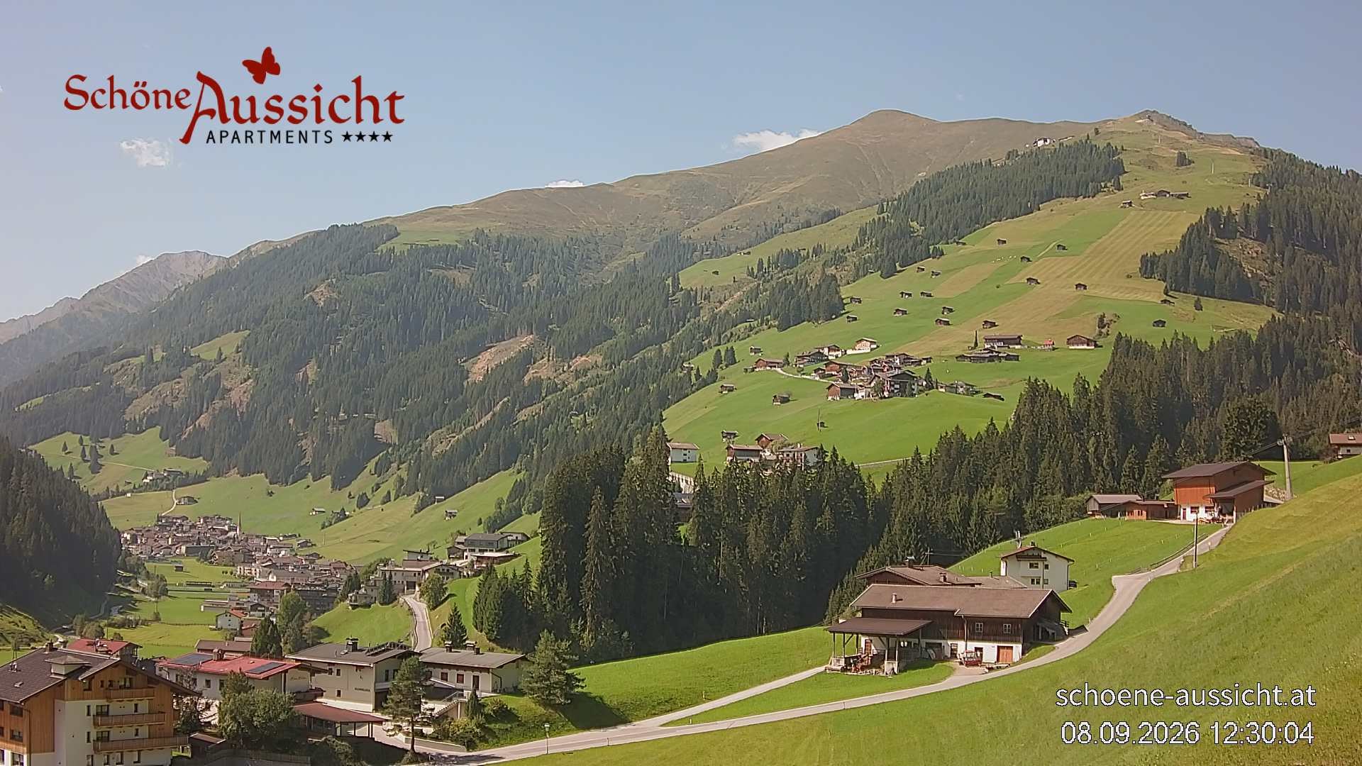 Archiv Foto Webcam Tux Lanersbach - Ausblick Appartements Schöne Aussicht