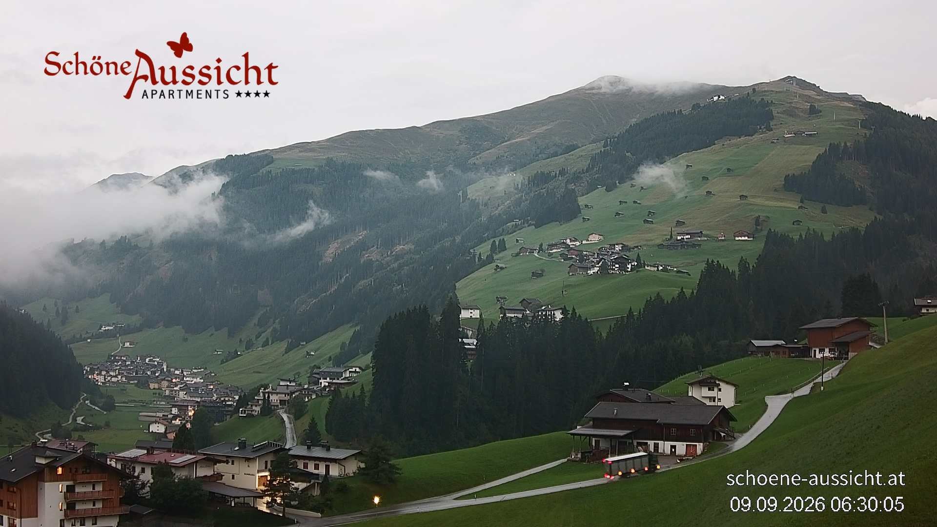Archiv Foto Webcam Tux Lanersbach - Ausblick Appartements Schöne Aussicht