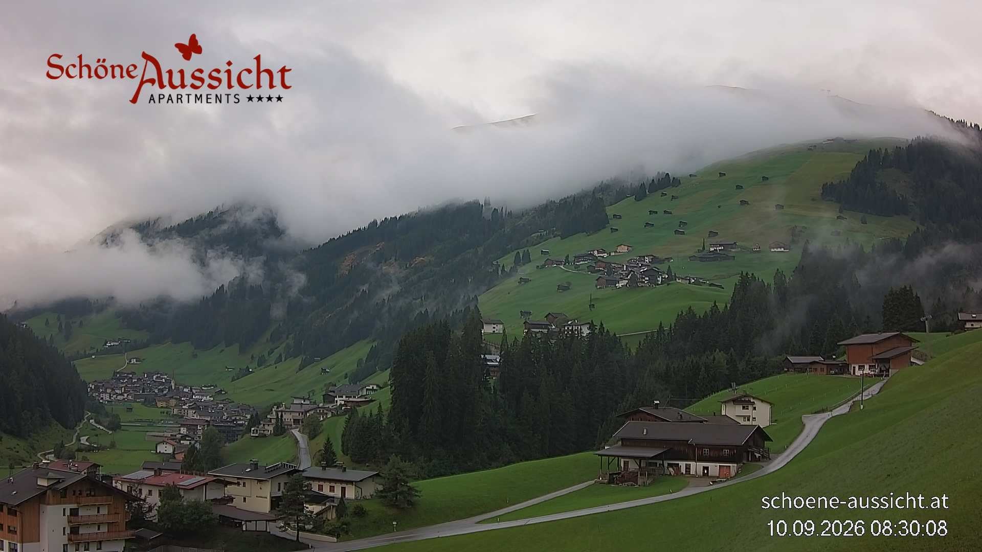 Archiv Foto Webcam Tux Lanersbach - Ausblick Appartements Schöne Aussicht