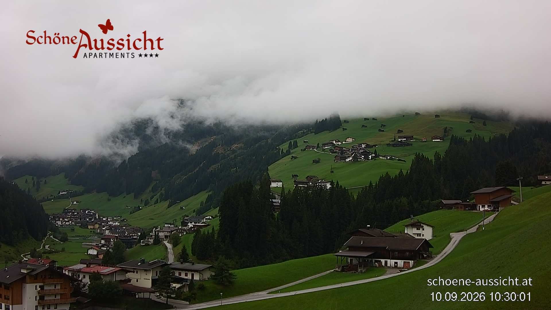 Archiv Foto Webcam Tux Lanersbach - Ausblick Appartements Schöne Aussicht