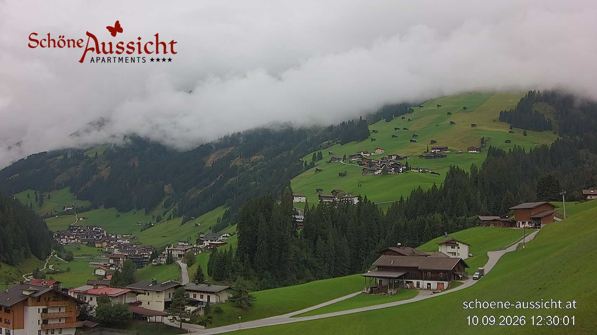 Archiv Foto Webcam Tux Lanersbach - Ausblick Appartements Schöne Aussicht