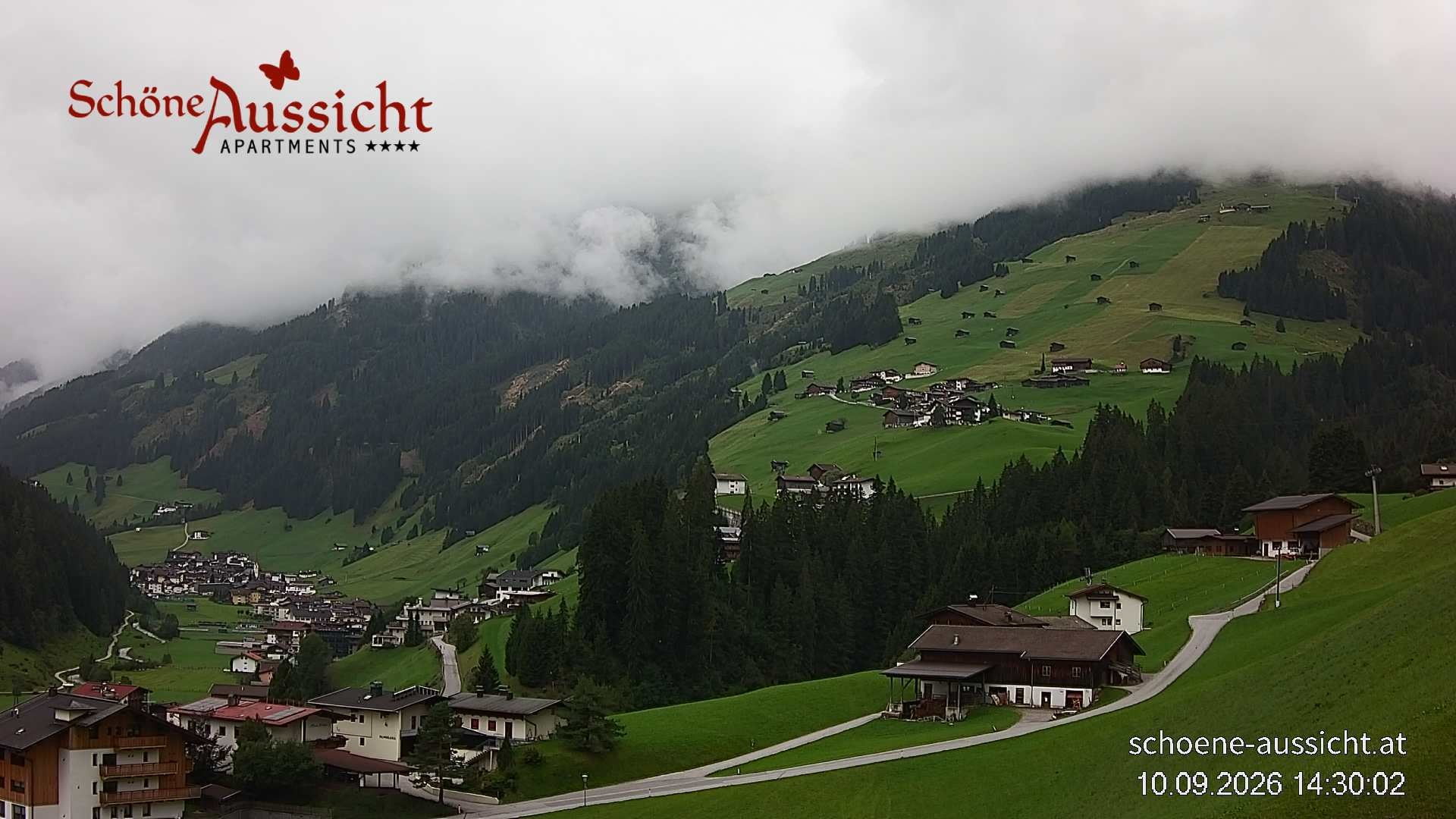 Archiv Foto Webcam Tux Lanersbach - Ausblick Appartements Schöne Aussicht
