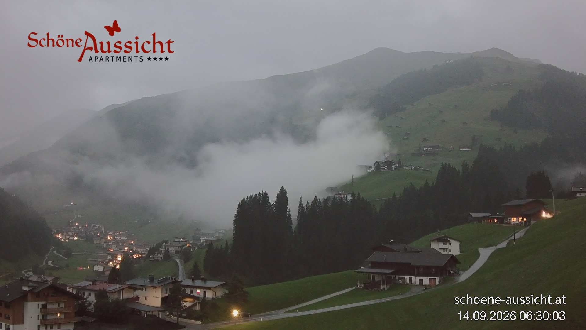Archiv Foto Webcam Tux Lanersbach - Ausblick Appartements Schöne Aussicht