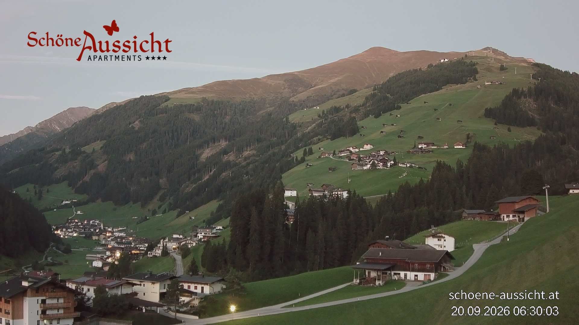 Archiv Foto Webcam Tux Lanersbach - Ausblick Appartements Schöne Aussicht