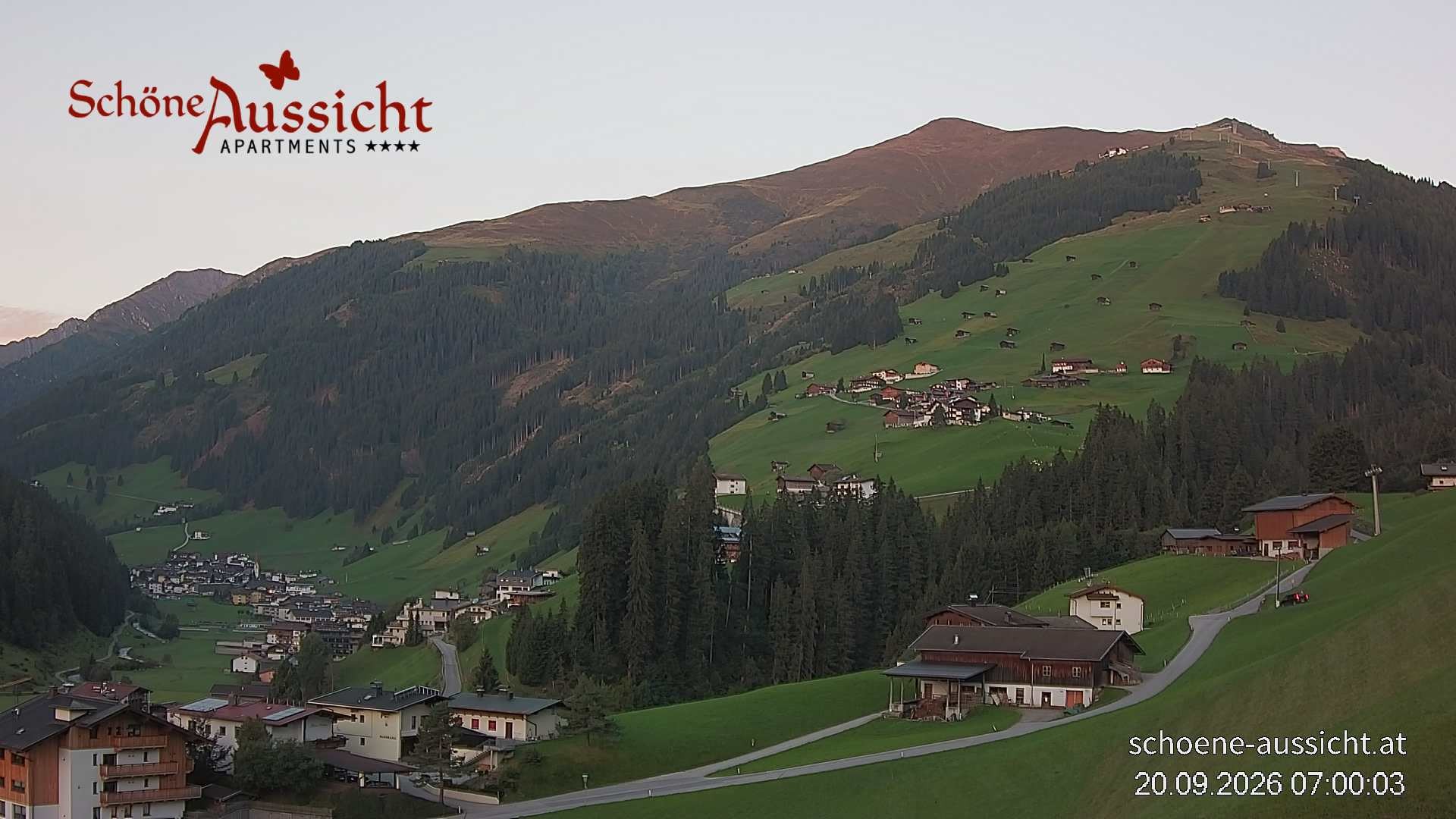 Archiv Foto Webcam Tux Lanersbach - Ausblick Appartements Schöne Aussicht