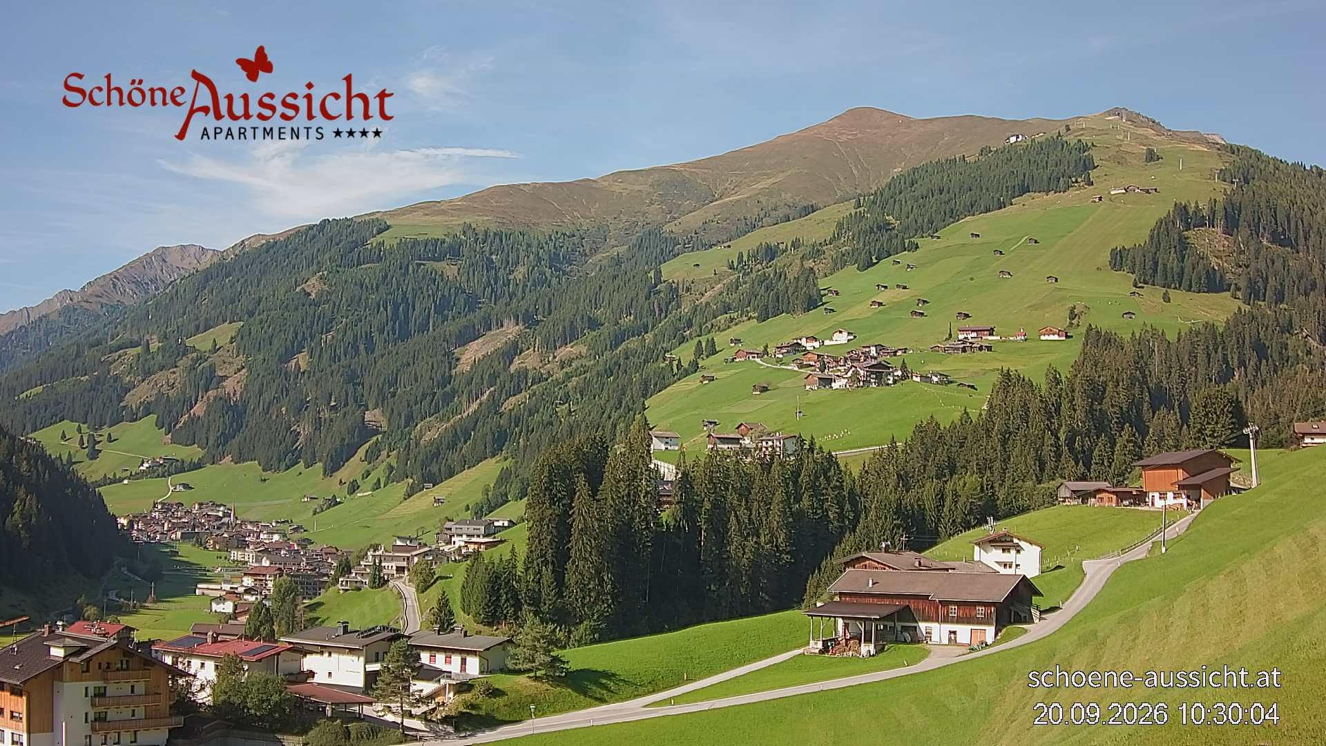 Archiv Foto Webcam Tux Lanersbach - Ausblick Appartements Schöne Aussicht