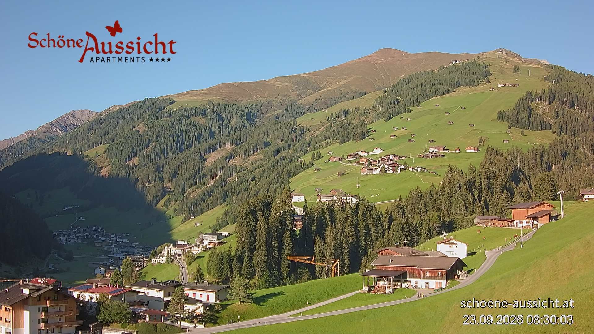 Archiv Foto Webcam Tux Lanersbach - Ausblick Appartements Schöne Aussicht