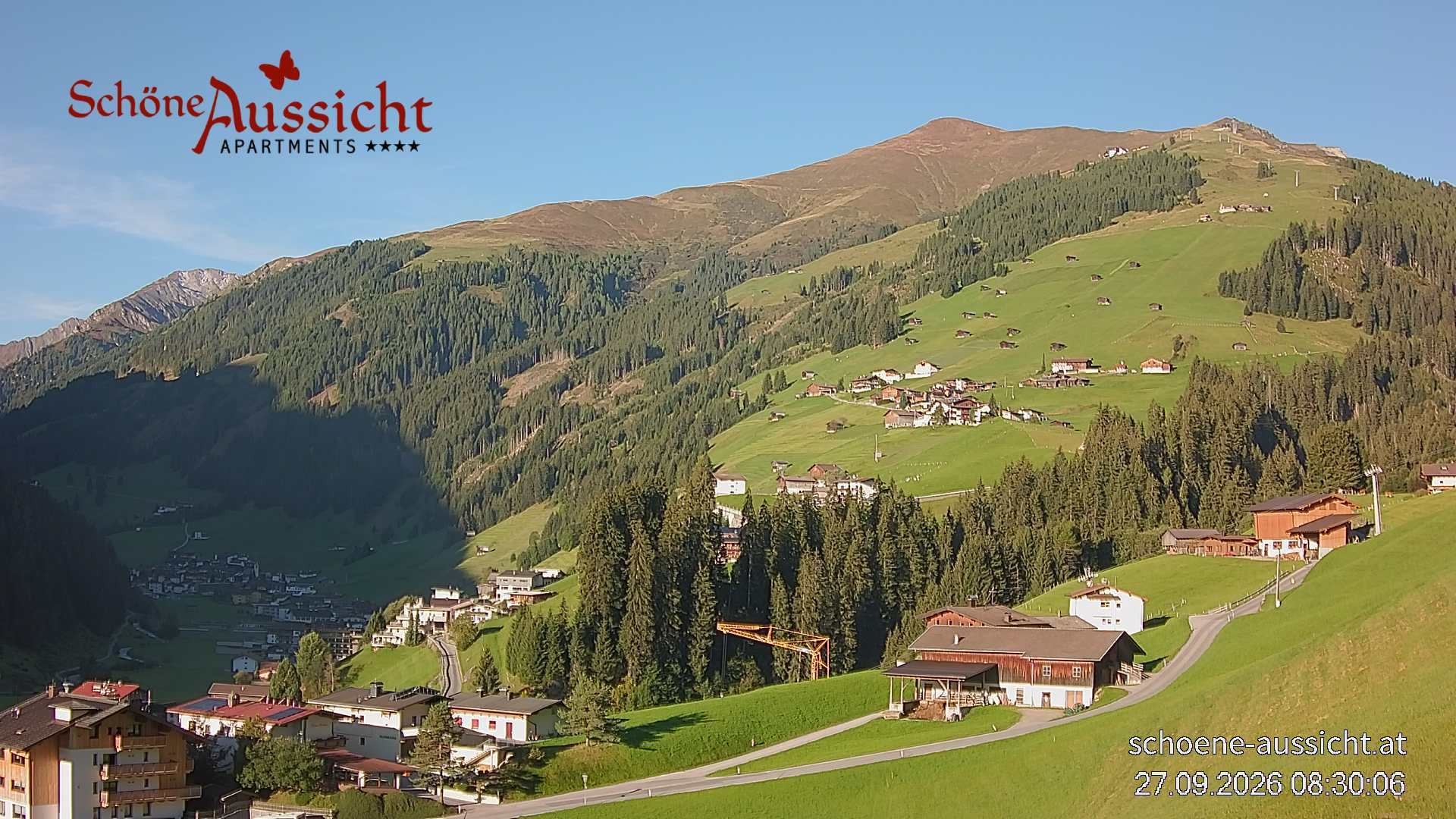 Archiv Foto Webcam Tux Lanersbach - Ausblick Appartements Schöne Aussicht
