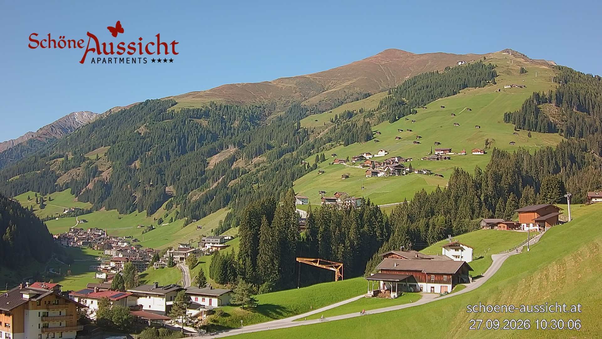 Archiv Foto Webcam Tux Lanersbach - Ausblick Appartements Schöne Aussicht