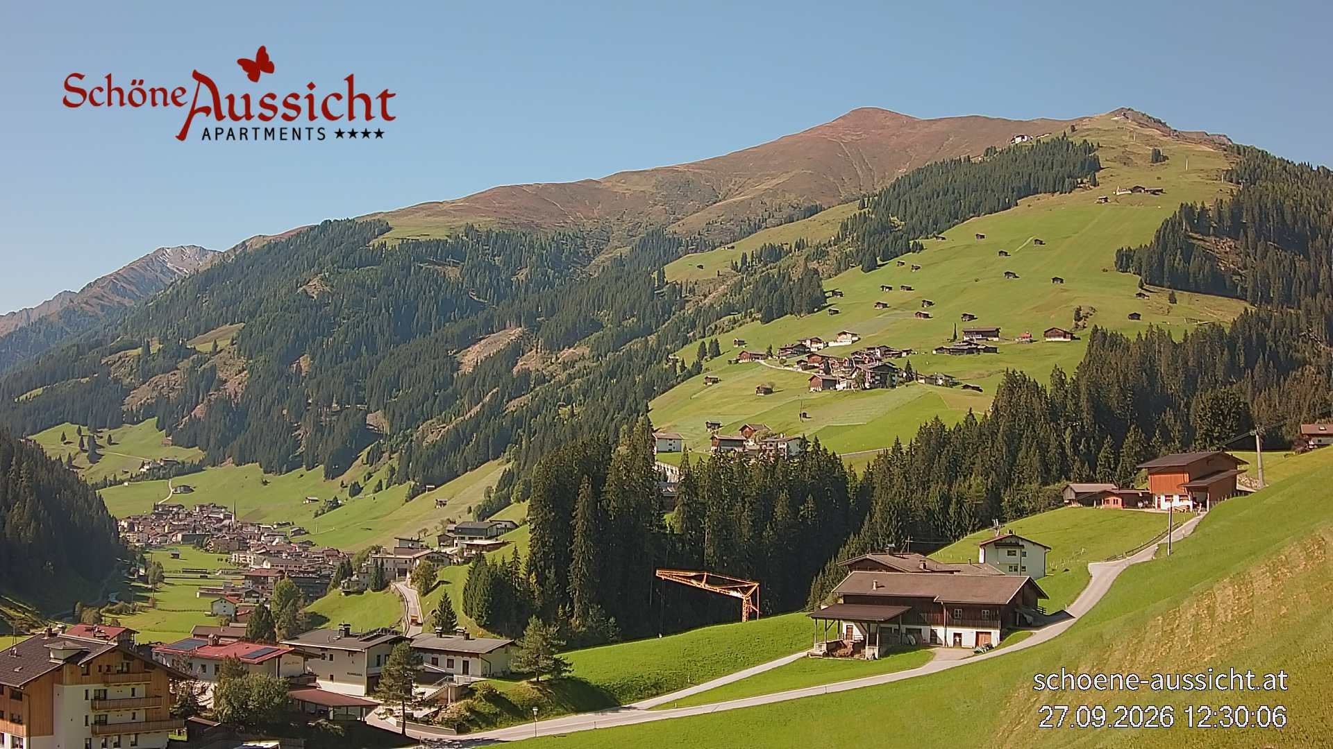 Archiv Foto Webcam Tux Lanersbach - Ausblick Appartements Schöne Aussicht