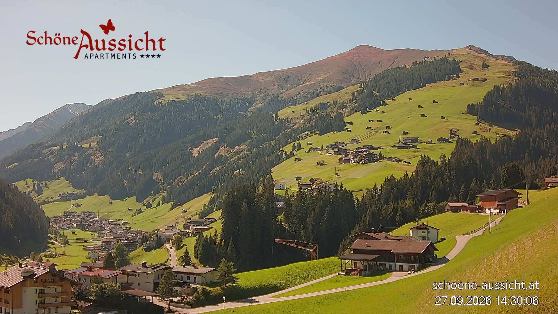 Archiv Foto Webcam Tux Lanersbach - Ausblick Appartements Schöne Aussicht