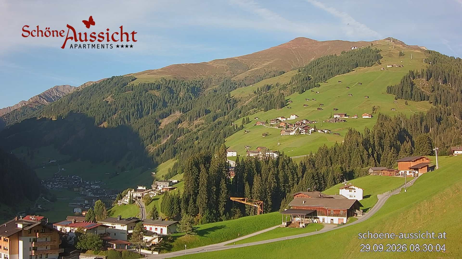 Archiv Foto Webcam Tux Lanersbach - Ausblick Appartements Schöne Aussicht
