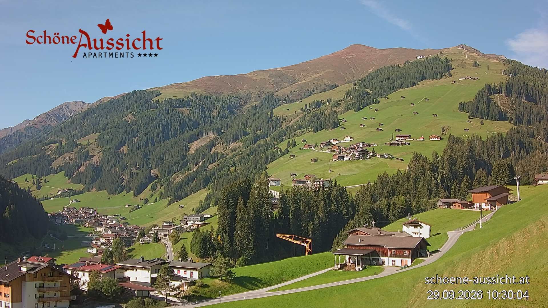 Archiv Foto Webcam Tux Lanersbach - Ausblick Appartements Schöne Aussicht