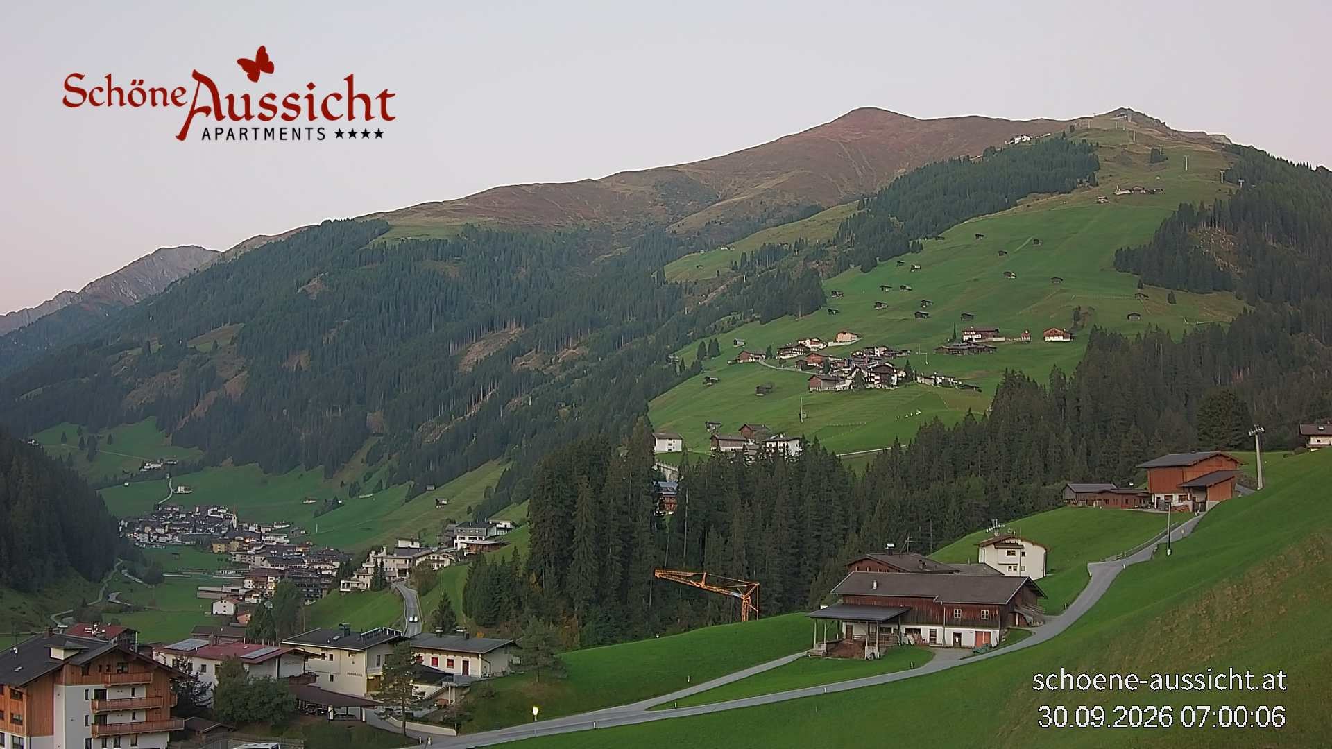 Archiv Foto Webcam Tux Lanersbach - Ausblick Appartements Schöne Aussicht