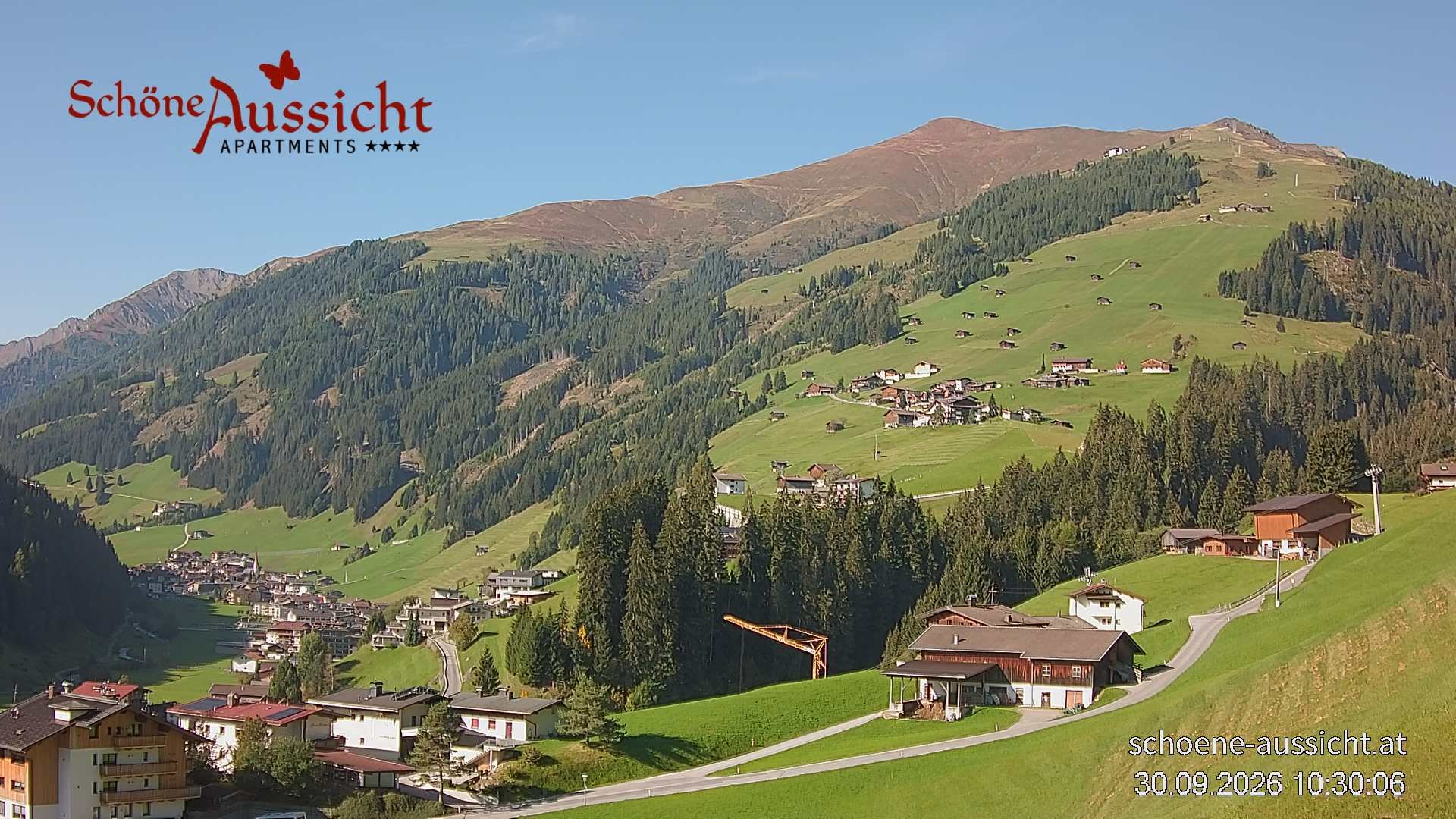 Archiv Foto Webcam Tux Lanersbach - Ausblick Appartements Schöne Aussicht
