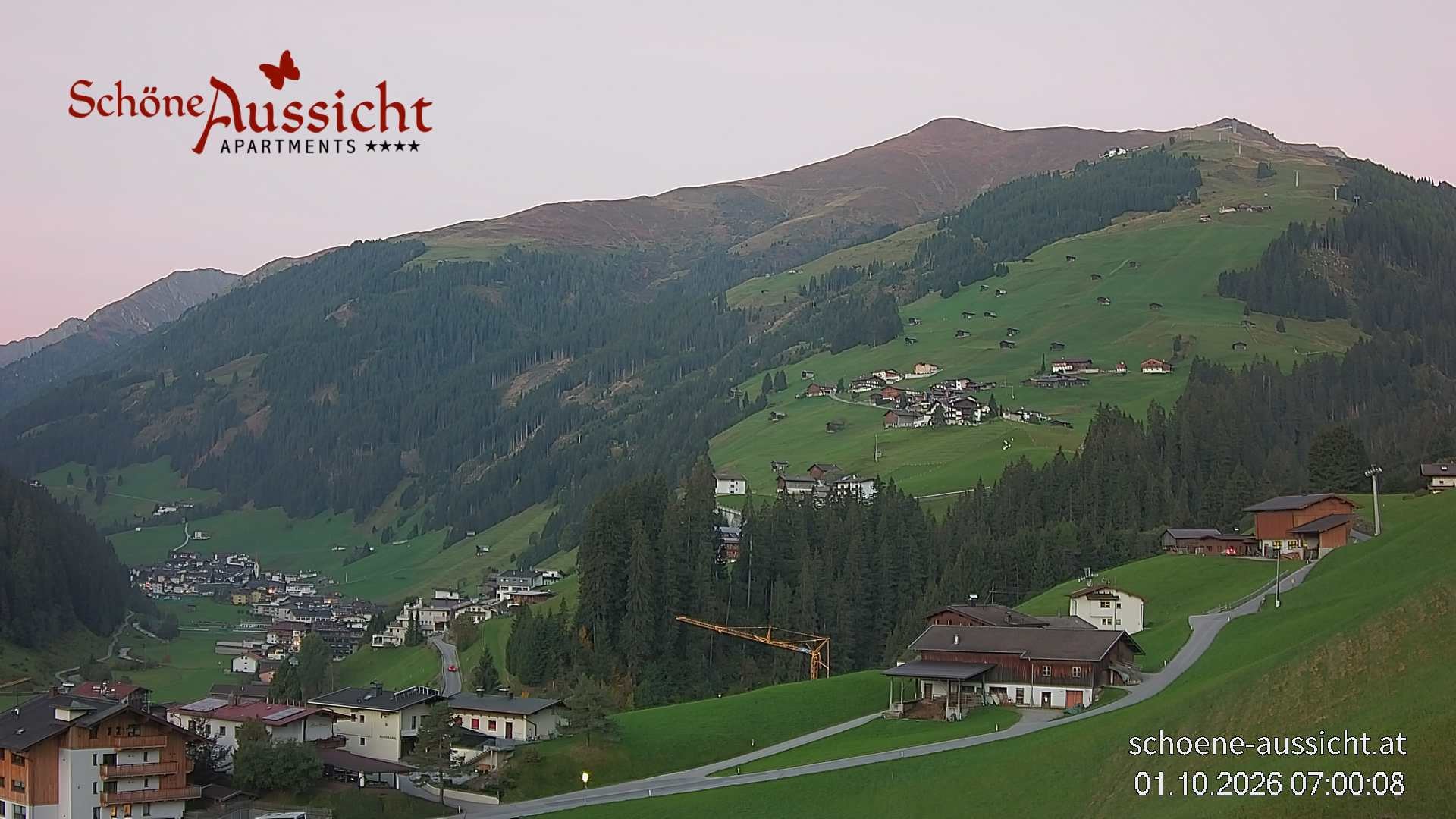 Archiv Foto Webcam Tux Lanersbach - Ausblick Appartements Schöne Aussicht