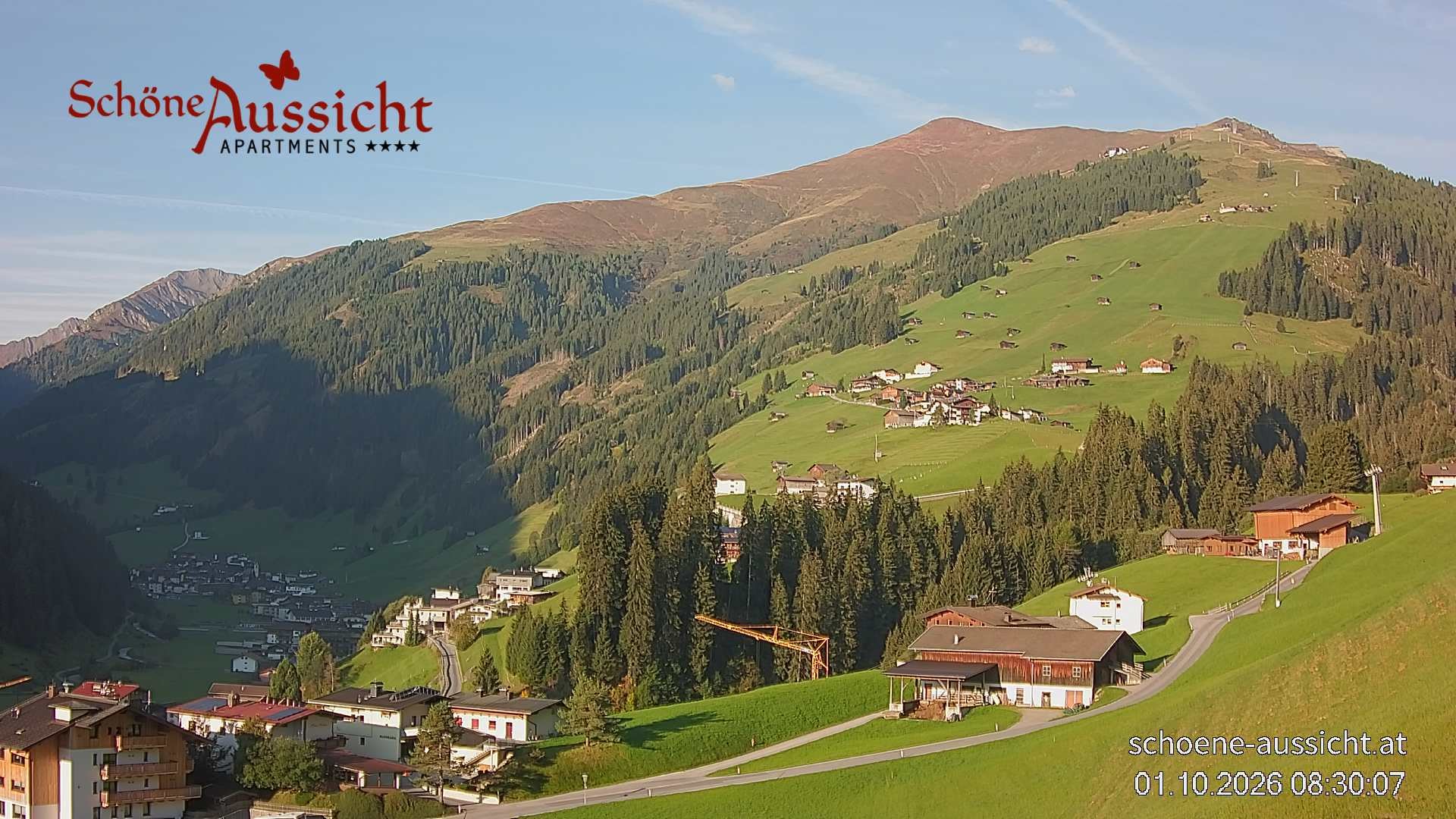 Archiv Foto Webcam Tux Lanersbach - Ausblick Appartements Schöne Aussicht