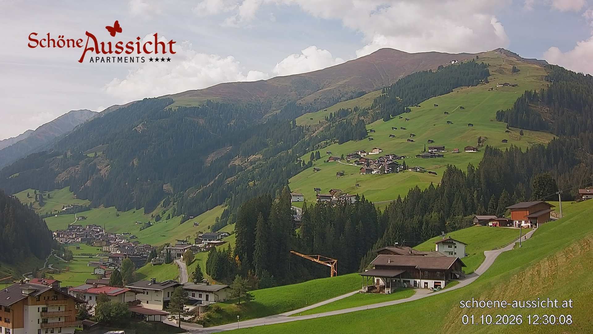 Archiv Foto Webcam Tux Lanersbach - Ausblick Appartements Schöne Aussicht