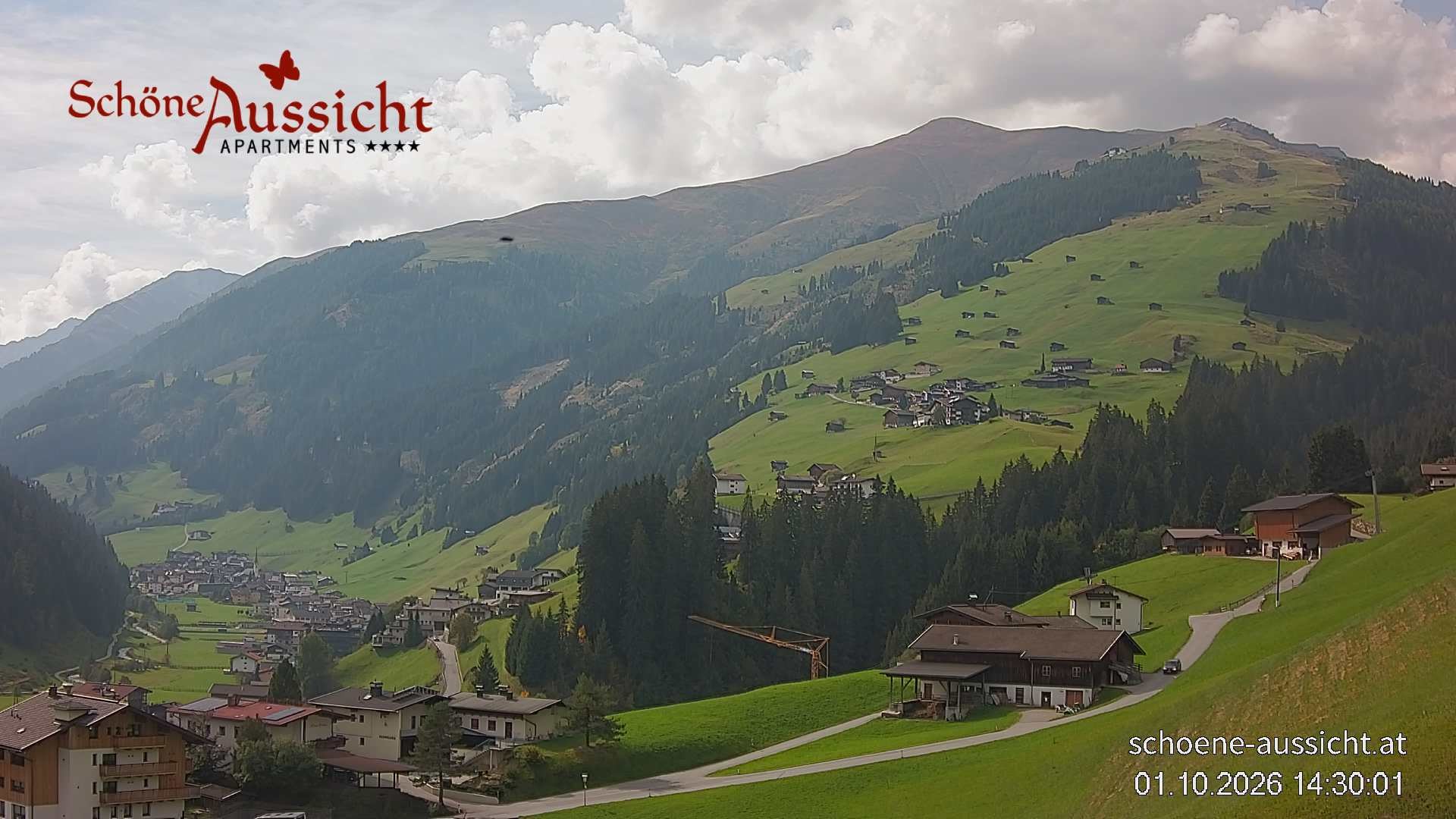 Archiv Foto Webcam Tux Lanersbach - Ausblick Appartements Schöne Aussicht
