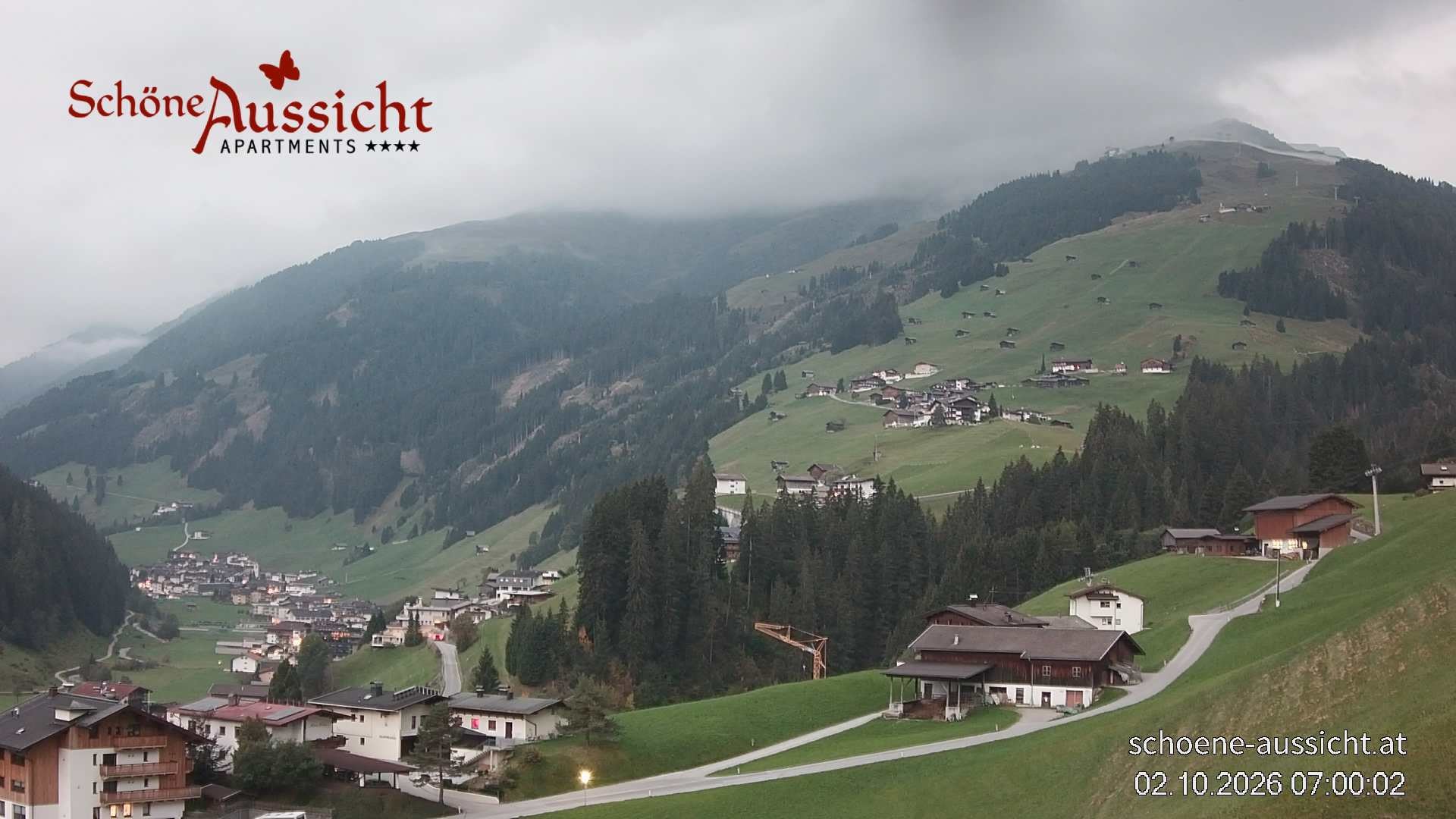 Archiv Foto Webcam Tux Lanersbach - Ausblick Appartements Schöne Aussicht