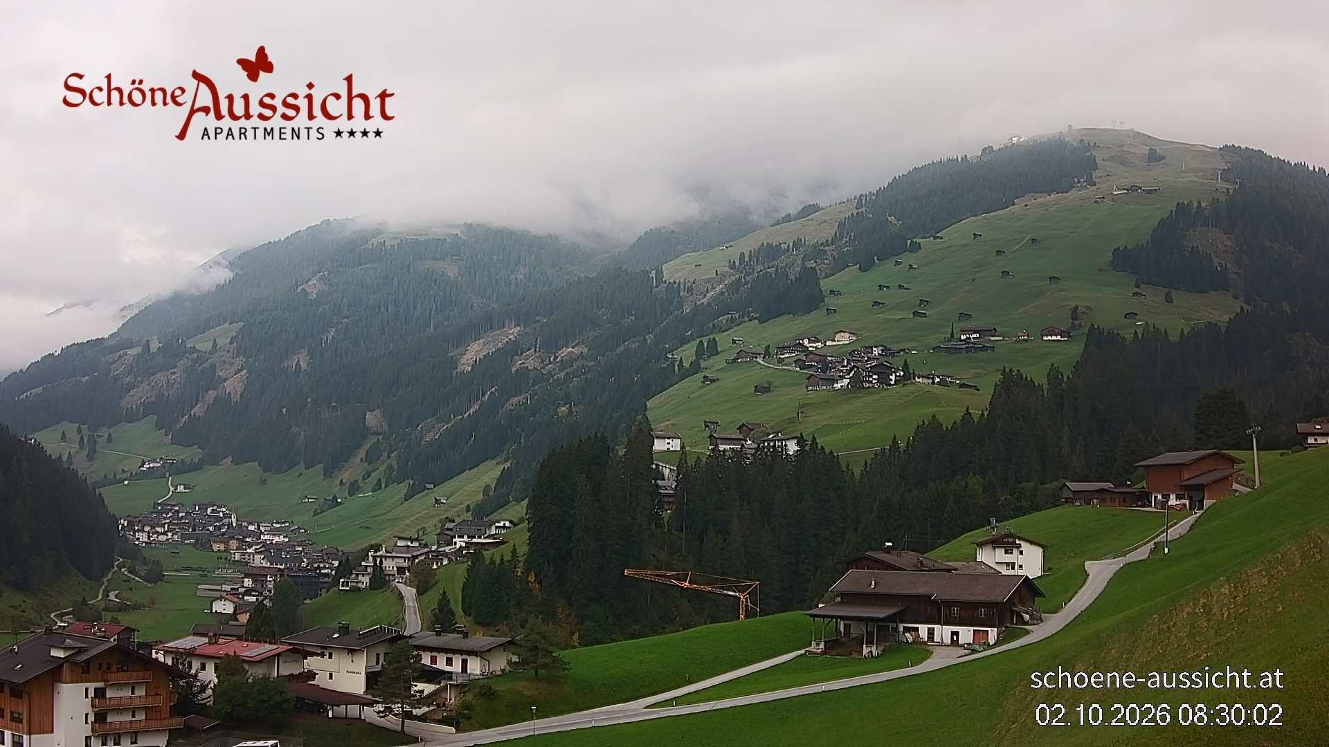 Archiv Foto Webcam Tux Lanersbach - Ausblick Appartements Schöne Aussicht
