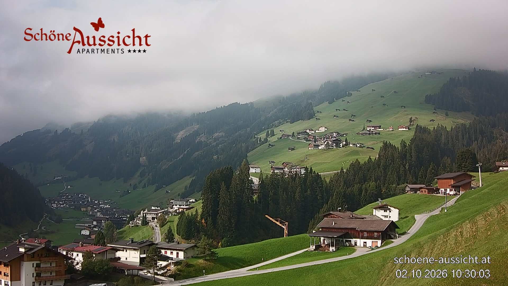 Archiv Foto Webcam Tux Lanersbach - Ausblick Appartements Schöne Aussicht