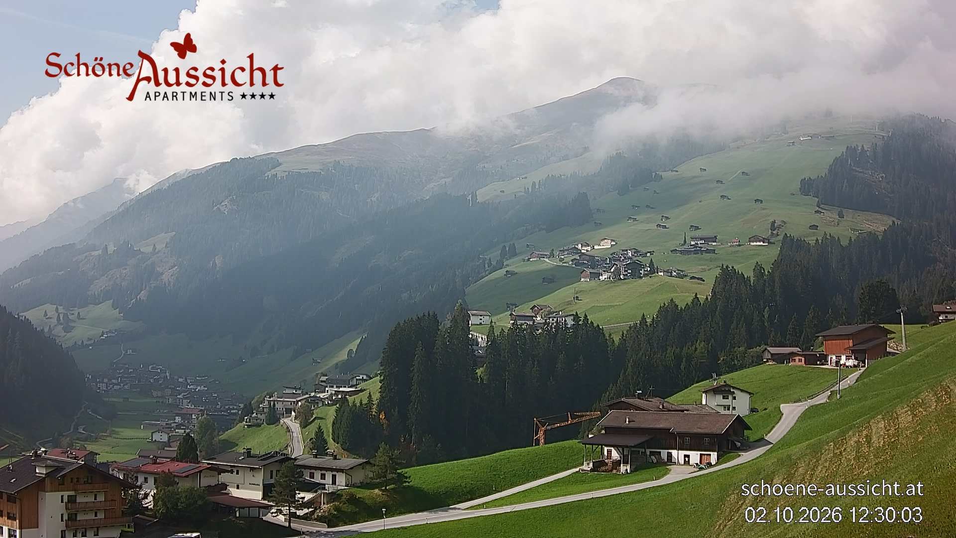 Archiv Foto Webcam Tux Lanersbach - Ausblick Appartements Schöne Aussicht