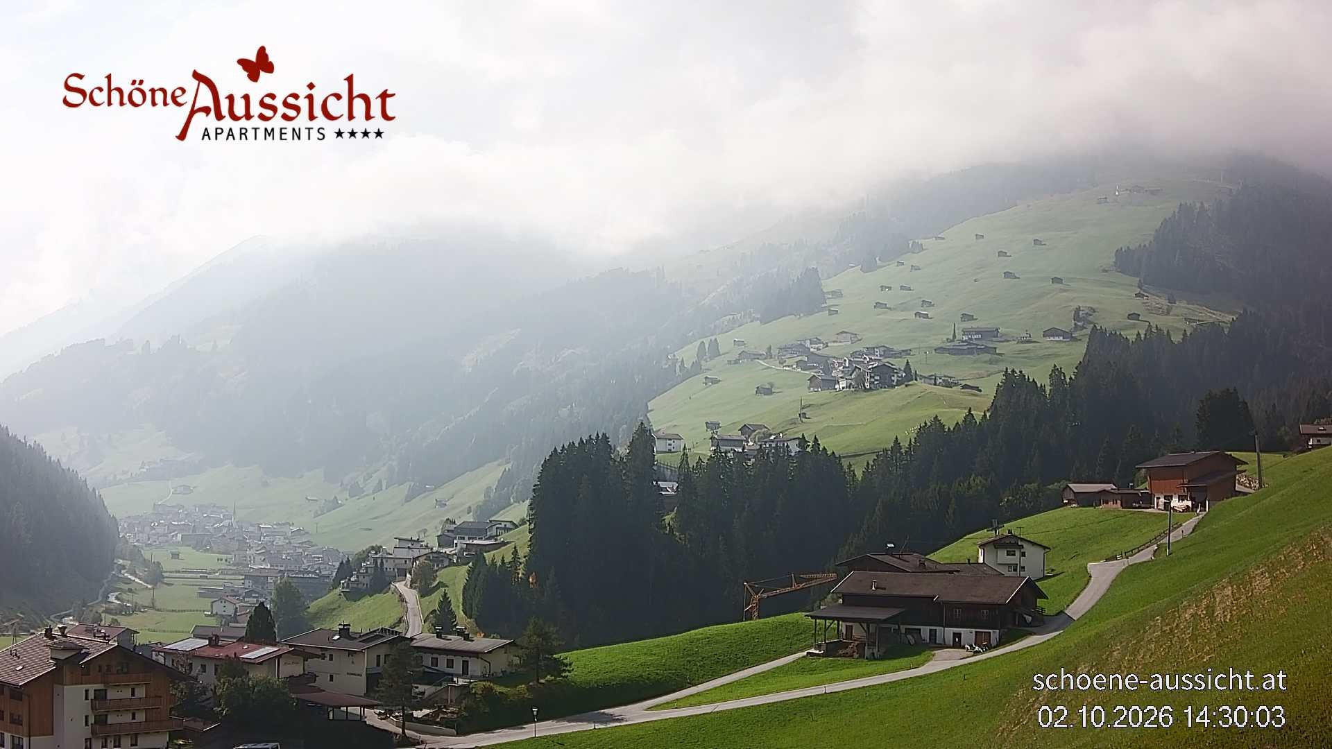 Archiv Foto Webcam Tux Lanersbach - Ausblick Appartements Schöne Aussicht