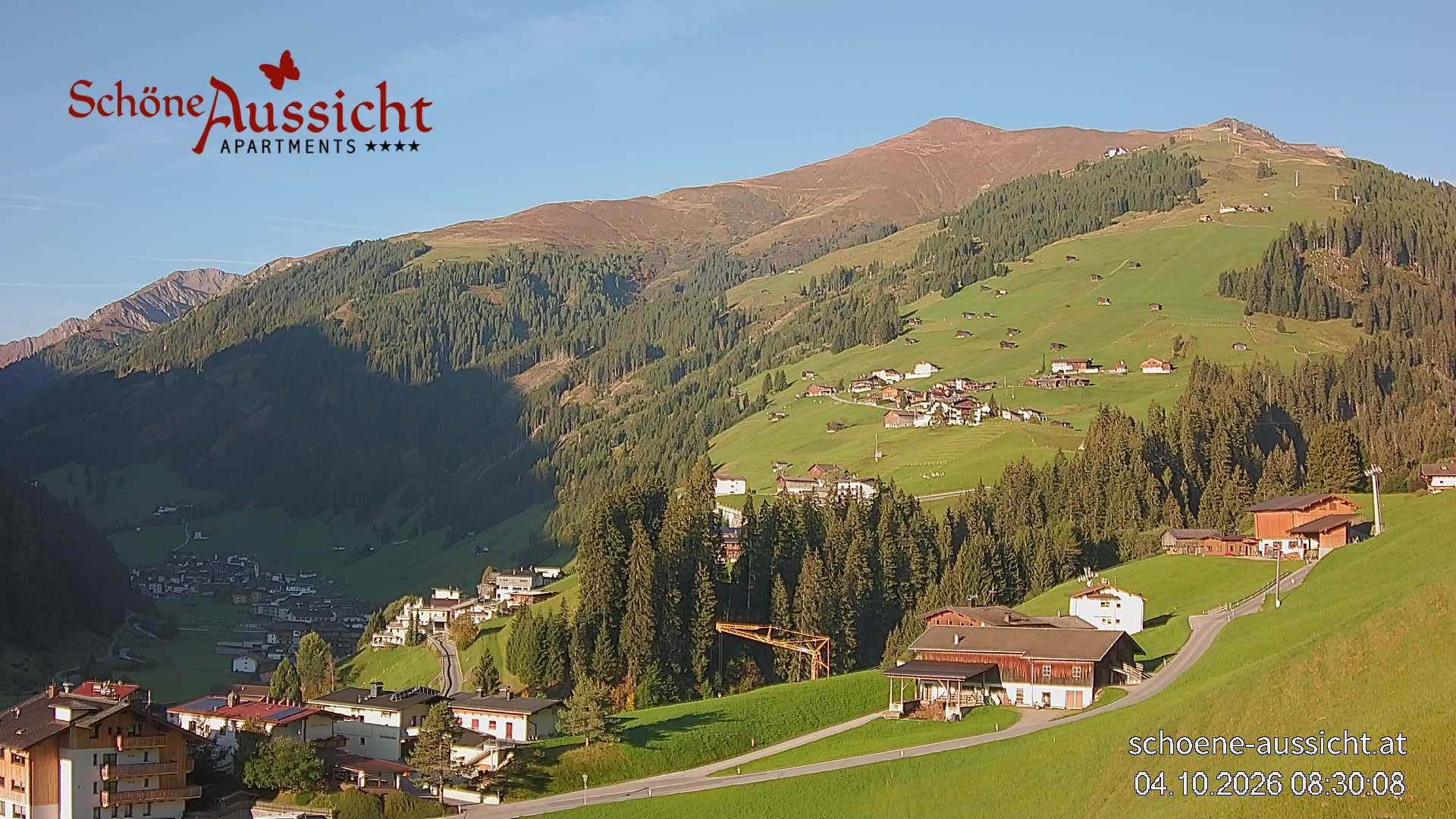 Archiv Foto Webcam Tux Lanersbach - Ausblick Appartements Schöne Aussicht