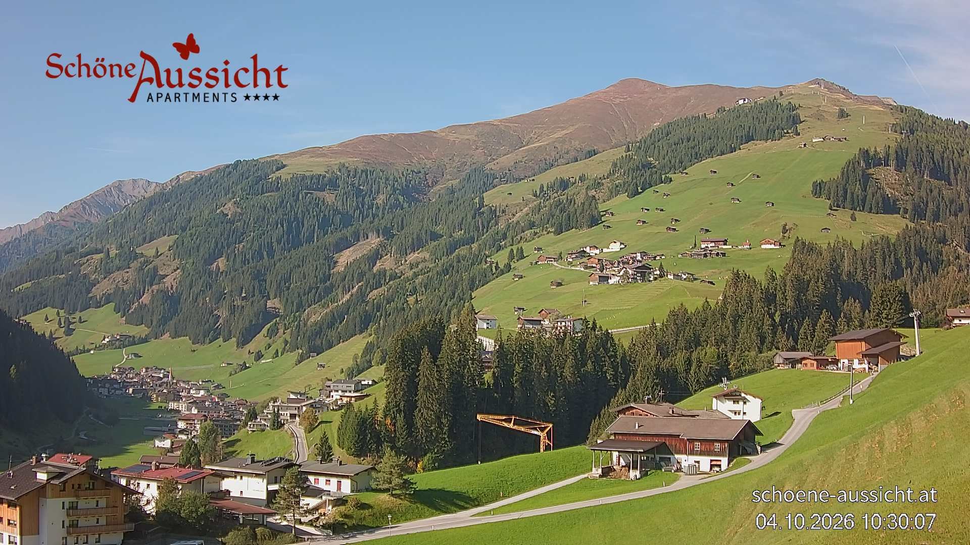 Archiv Foto Webcam Tux Lanersbach - Ausblick Appartements Schöne Aussicht