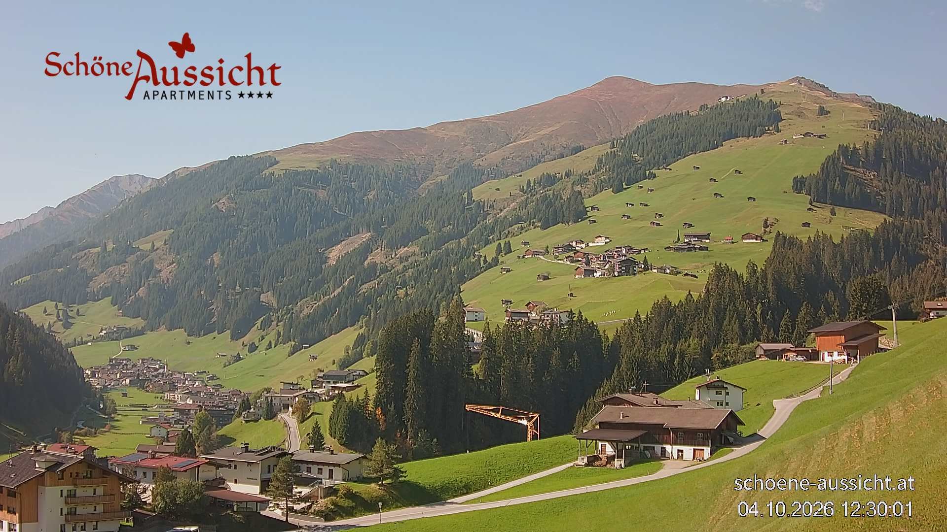 Archiv Foto Webcam Tux Lanersbach - Ausblick Appartements Schöne Aussicht