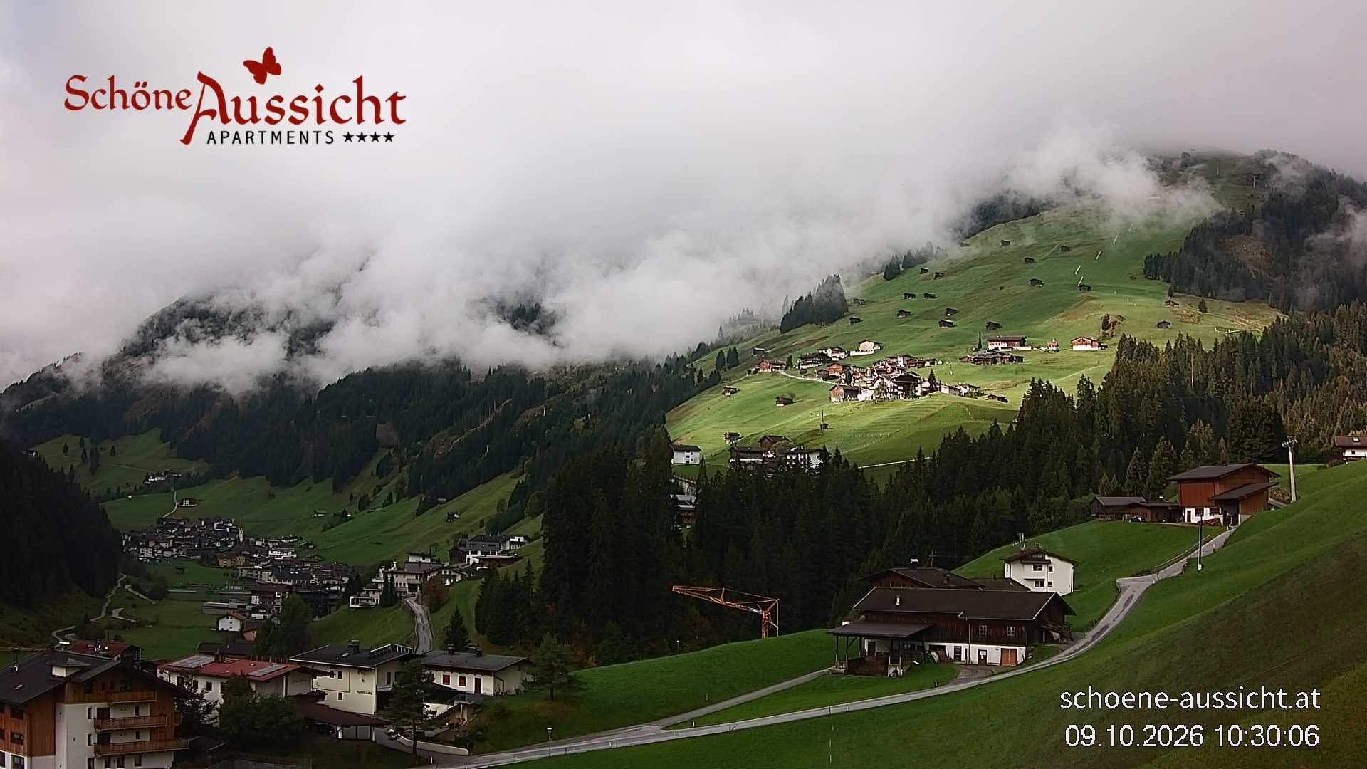 Archiv Foto Webcam Tux Lanersbach - Ausblick Appartements Schöne Aussicht