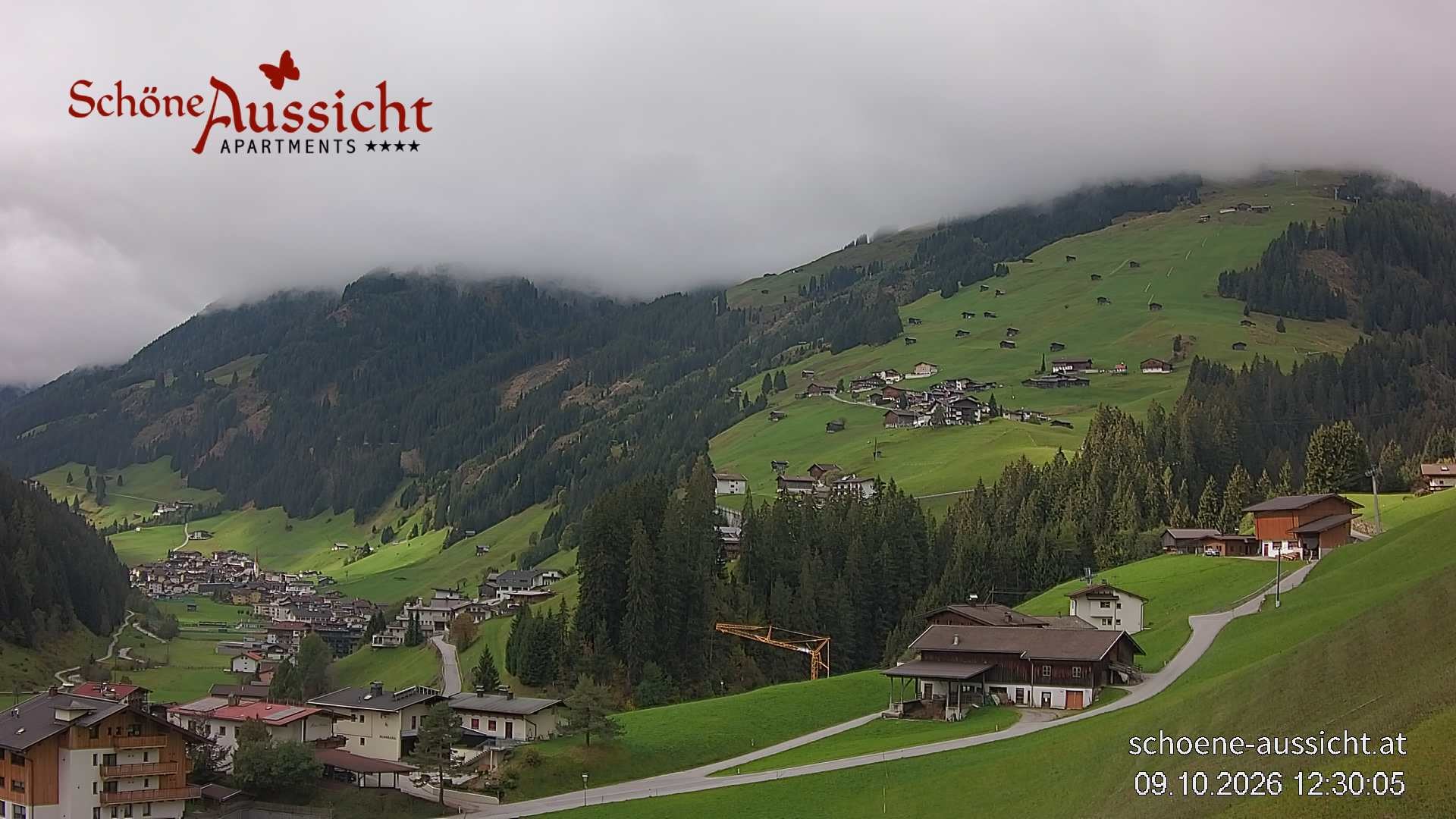 Archiv Foto Webcam Tux Lanersbach - Ausblick Appartements Schöne Aussicht