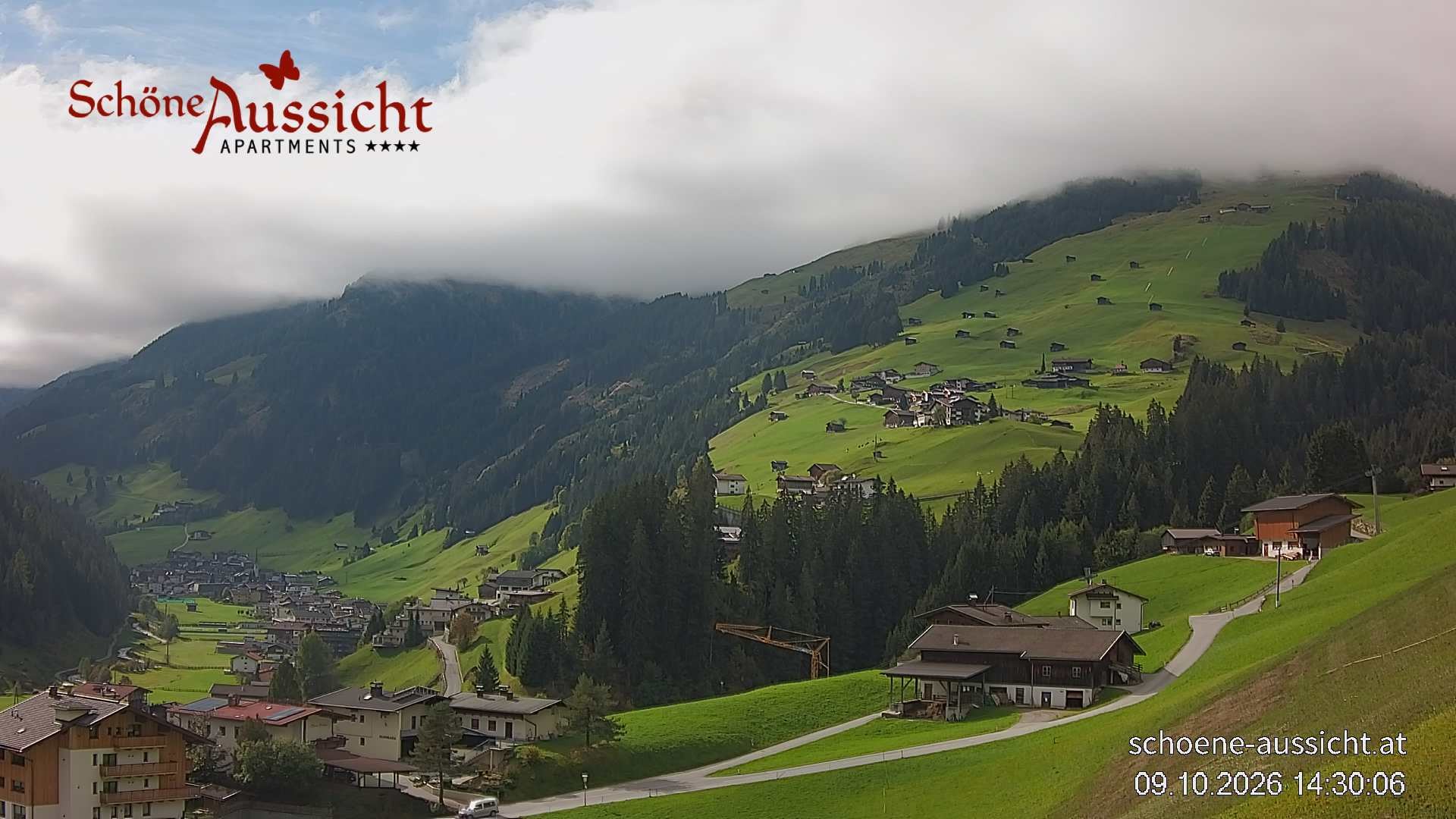 Archiv Foto Webcam Tux Lanersbach - Ausblick Appartements Schöne Aussicht