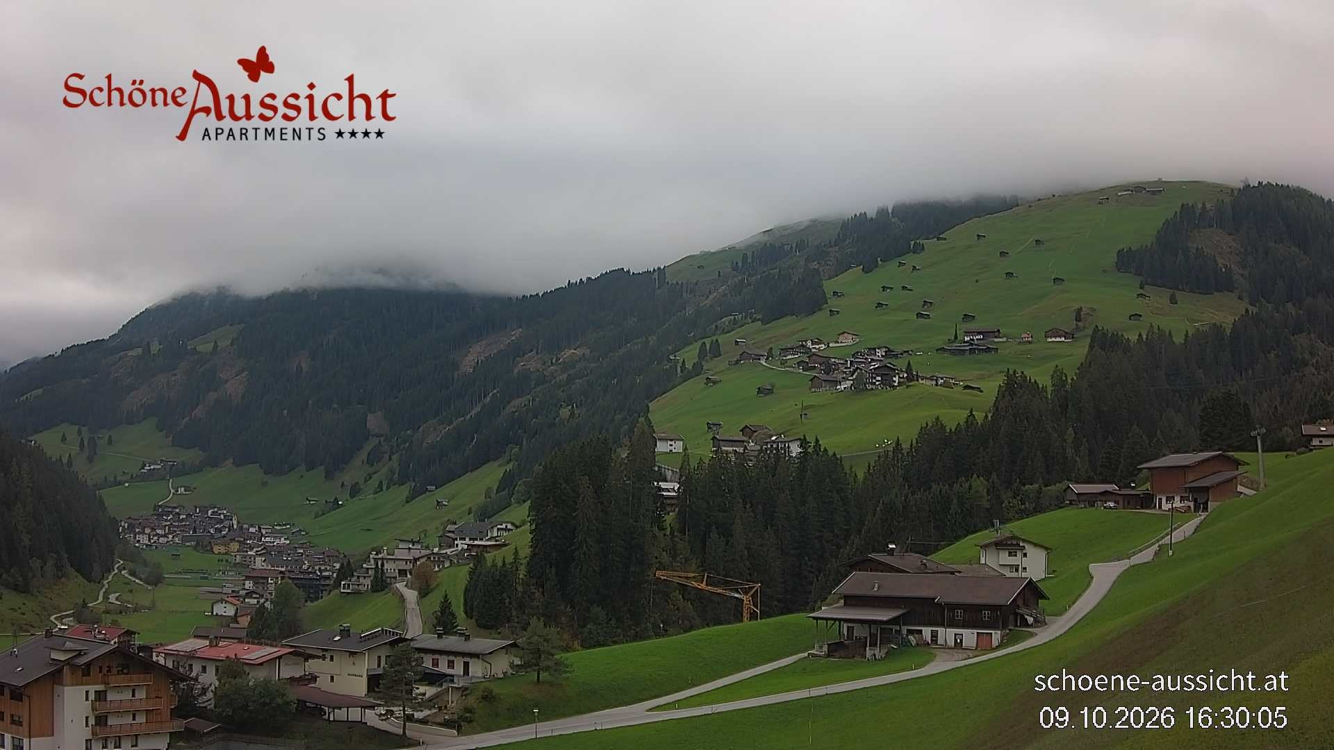 Archiv Foto Webcam Tux Lanersbach - Ausblick Appartements Schöne Aussicht