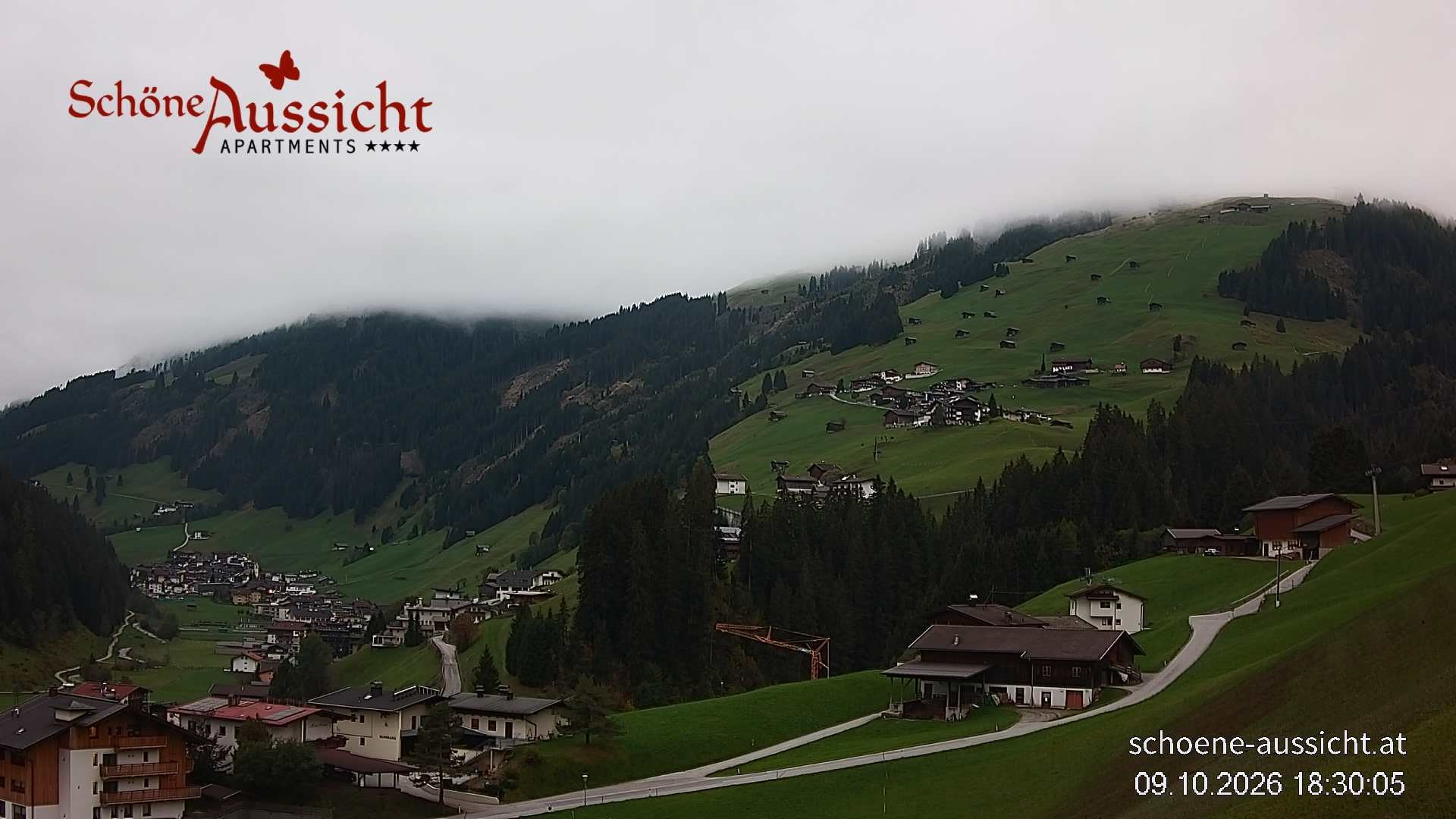 Archiv Foto Webcam Tux Lanersbach - Ausblick Appartements Schöne Aussicht