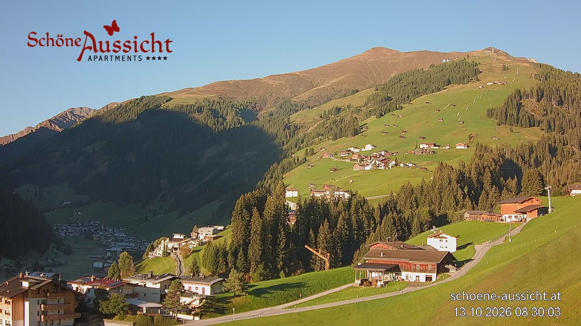 Archiv Foto Webcam Tux Lanersbach - Ausblick Appartements Schöne Aussicht