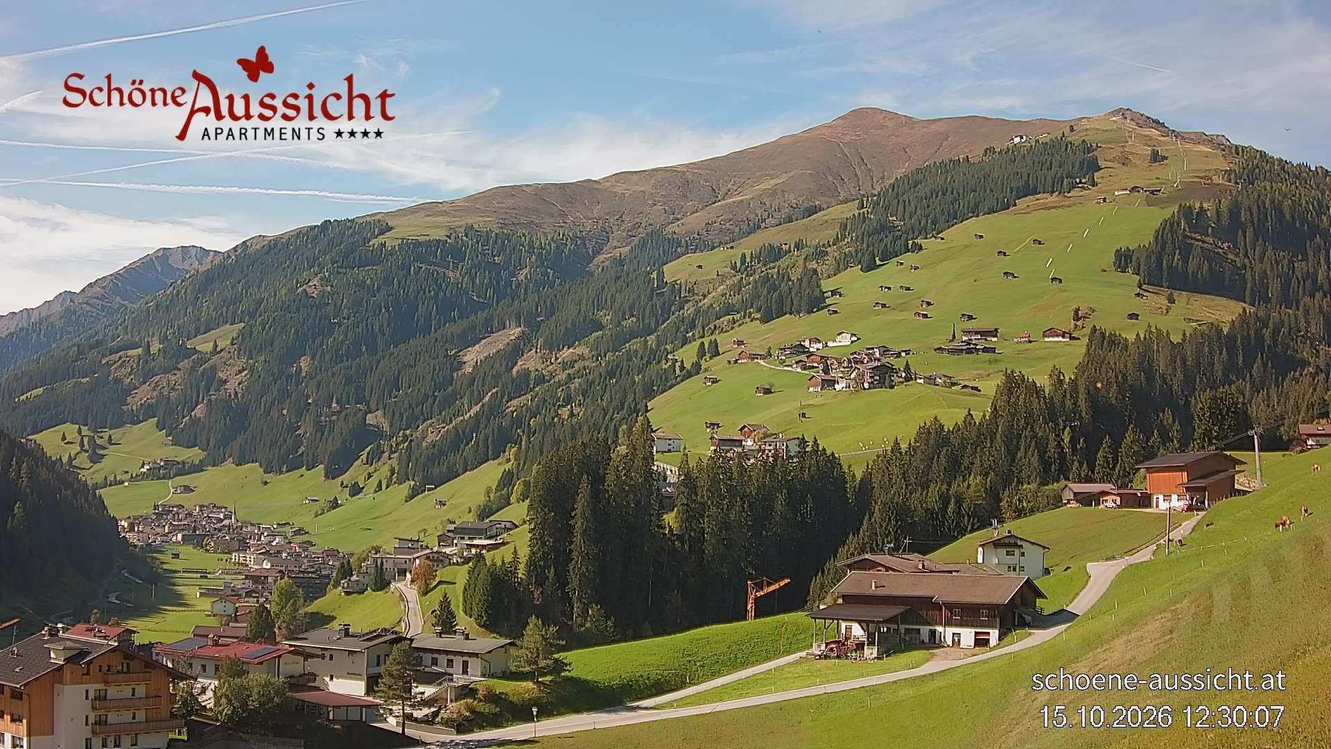 Archiv Foto Webcam Tux Lanersbach - Ausblick Appartements Schöne Aussicht