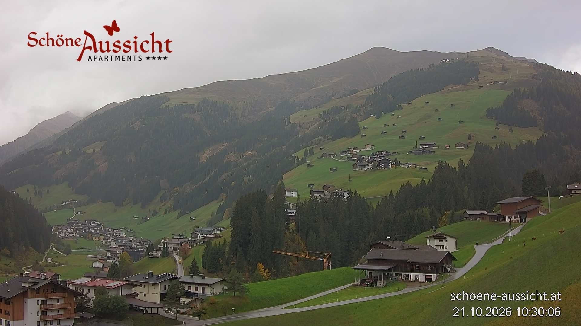 Archiv Foto Webcam Tux Lanersbach - Ausblick Appartements Schöne Aussicht