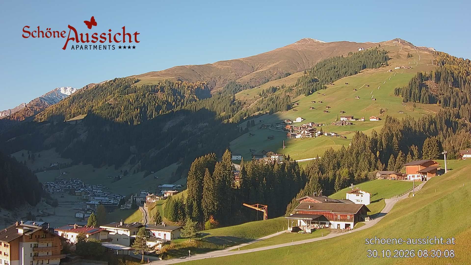 Archiv Foto Webcam Tux Lanersbach - Ausblick Appartements Schöne Aussicht