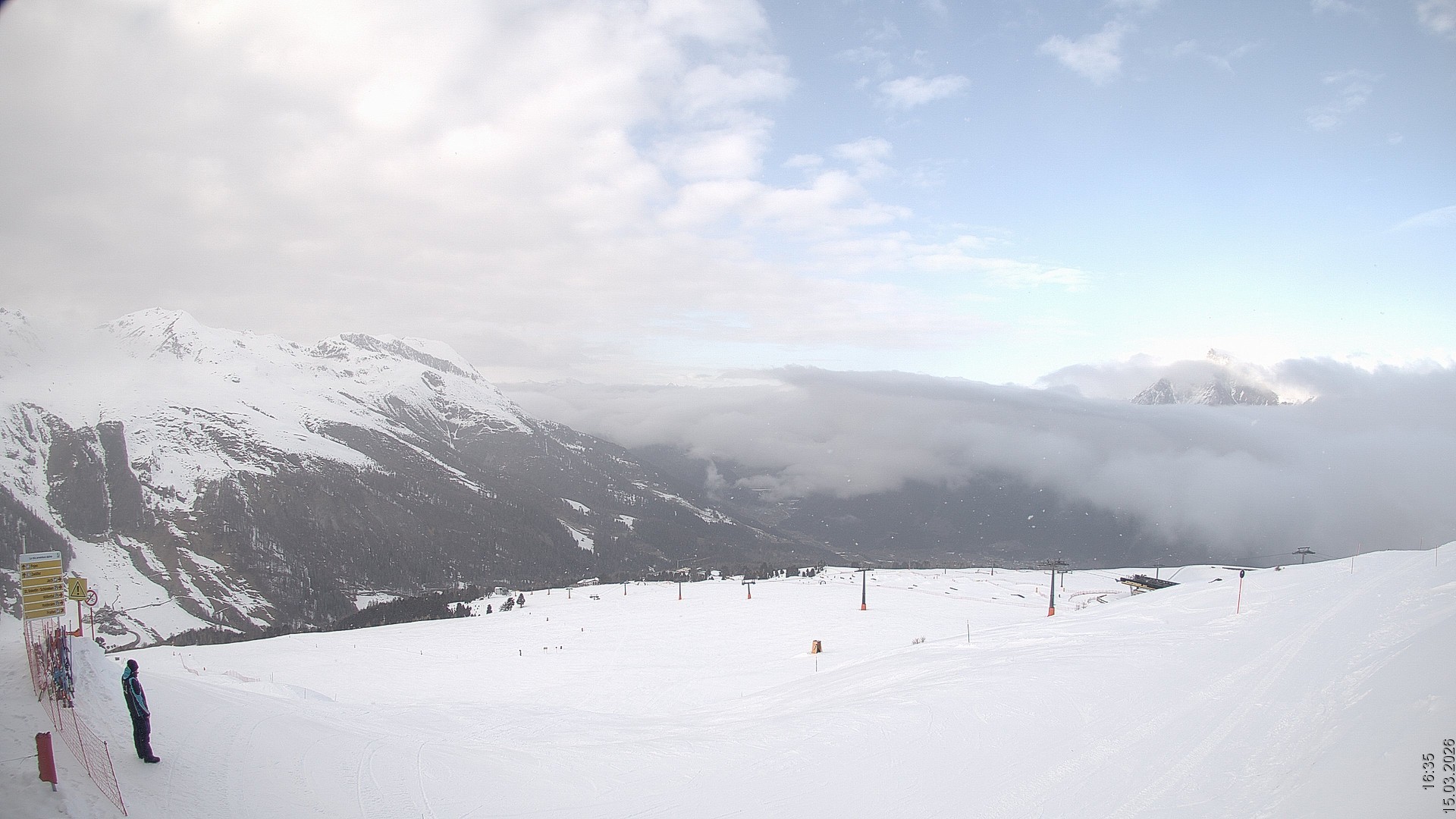 Archiv Foto Webcam Blick vom Rojen - Vinschgau