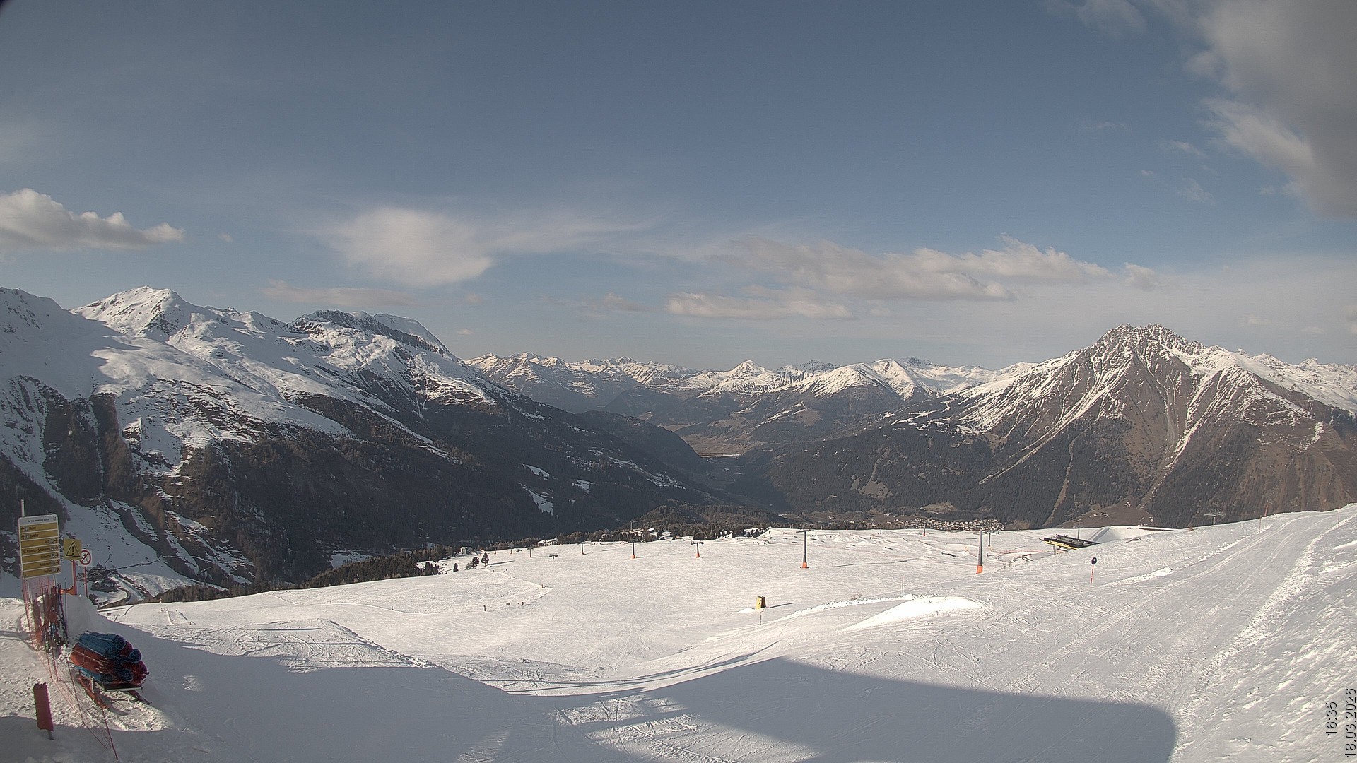 Archiv Foto Webcam Blick vom Rojen - Vinschgau