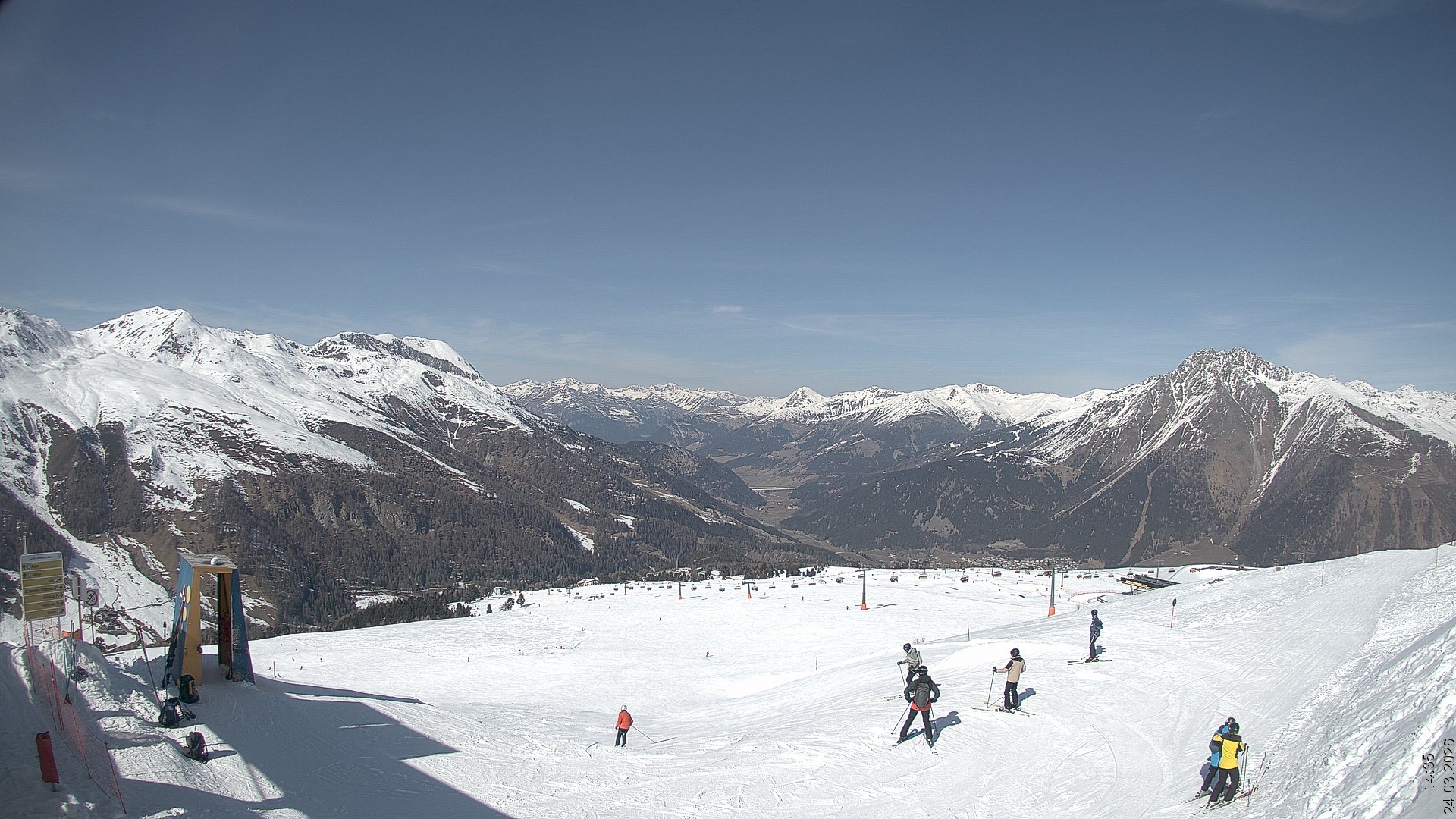 Archiv Foto Webcam Blick vom Rojen - Vinschgau
