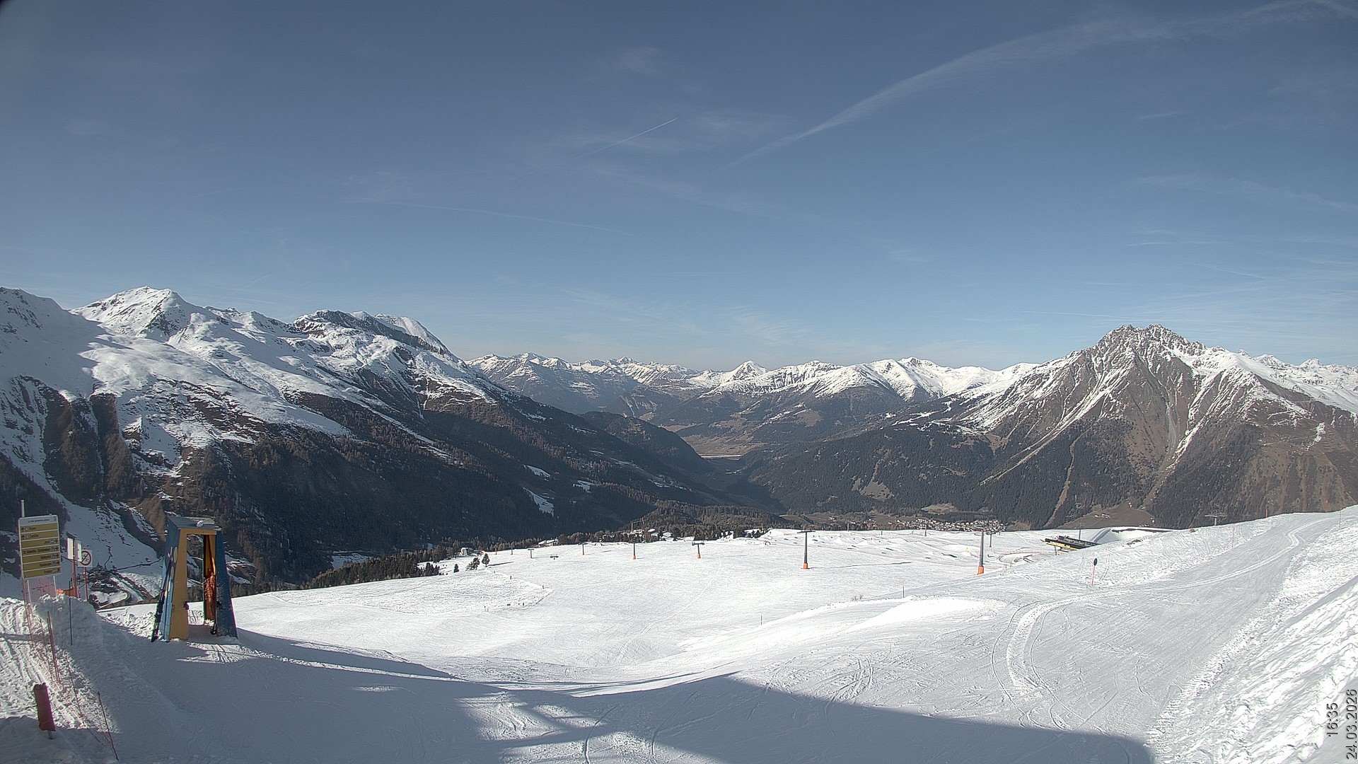 Archiv Foto Webcam Blick vom Rojen - Vinschgau