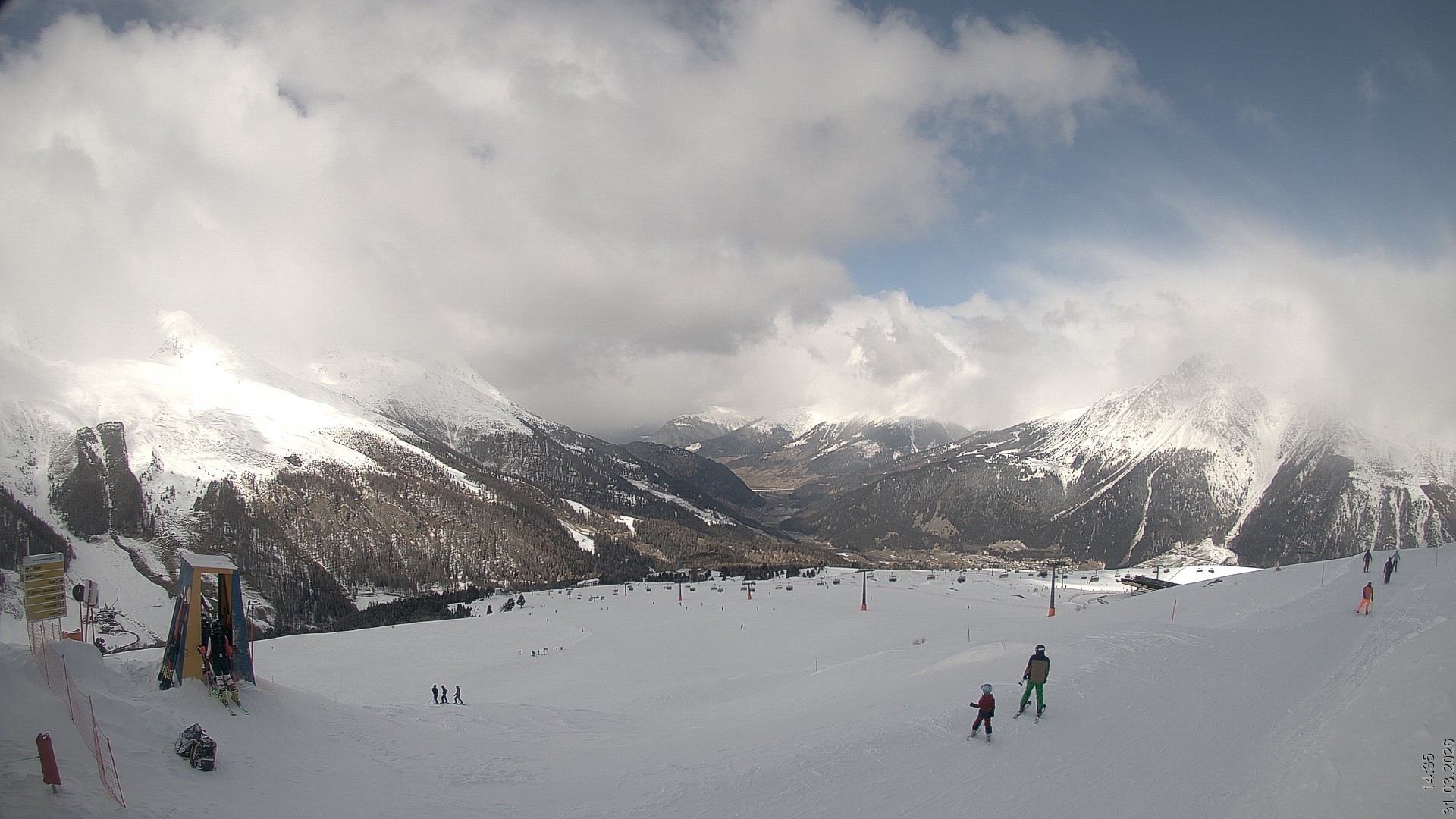 Archiv Foto Webcam Blick vom Rojen - Vinschgau