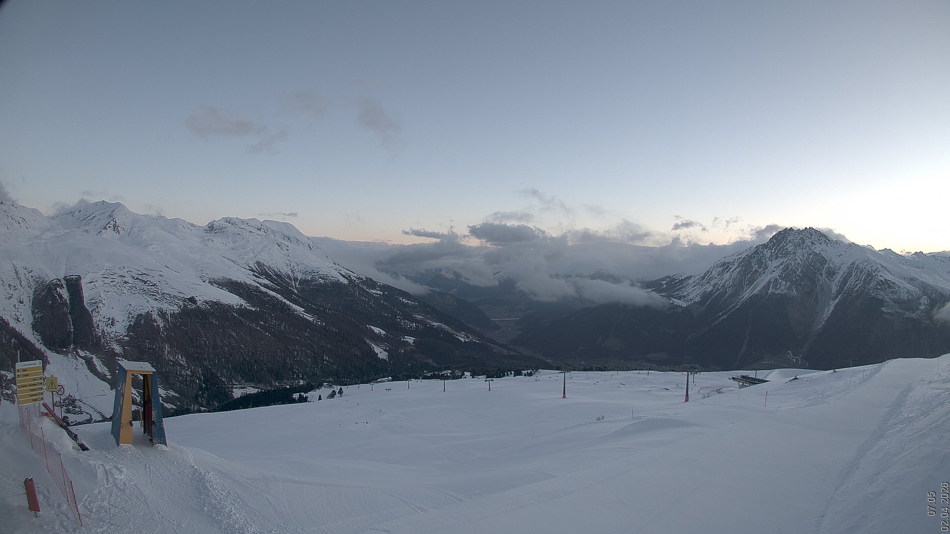 Archiv Foto Webcam Blick vom Rojen - Vinschgau